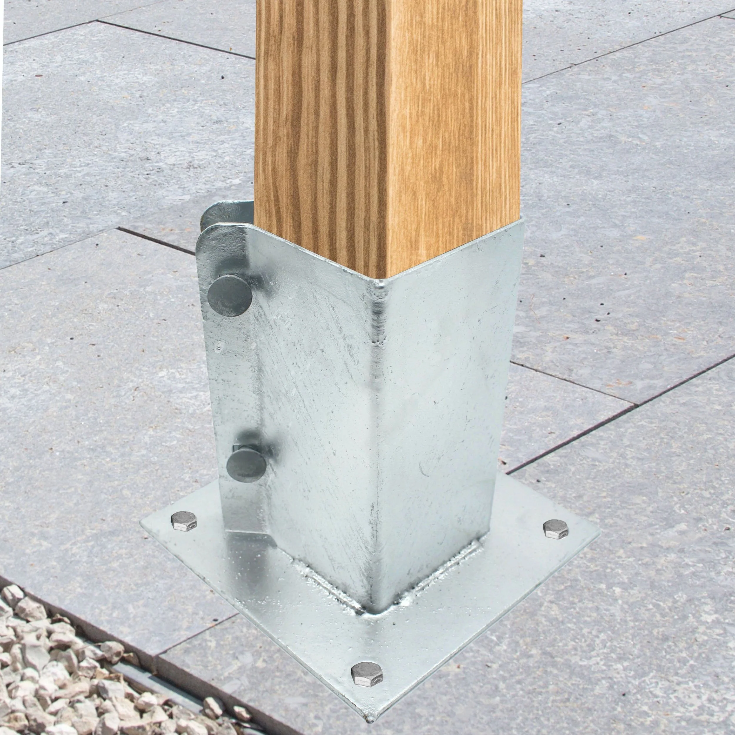 Fence Post Bolt Down Shoe - 75mm - Hot Dip Galvanised - Image 4