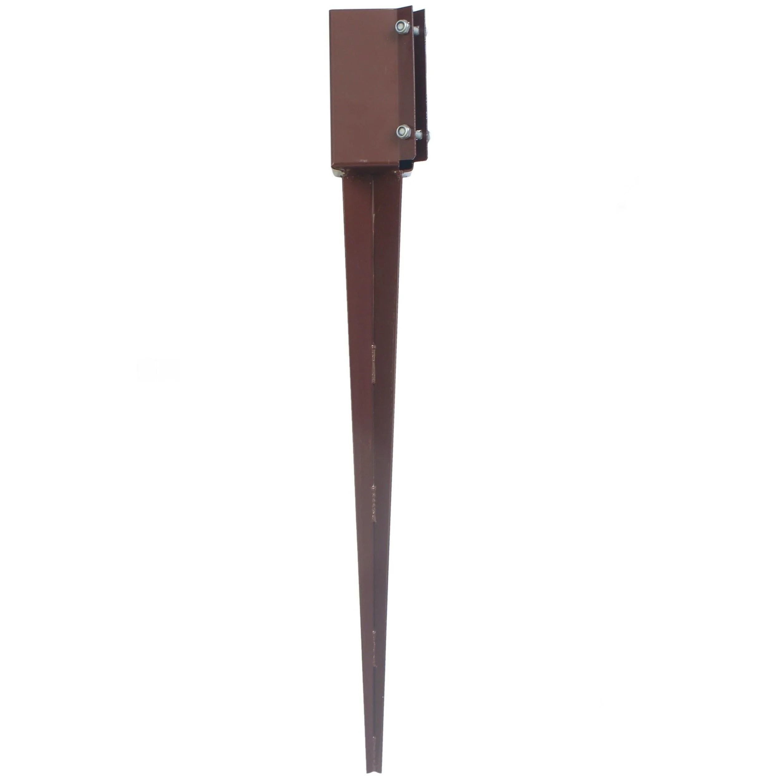 Drive In Fence Post Spike Anchor - Bolt Secure - 50 x 50 x 450mm - Oxide Red