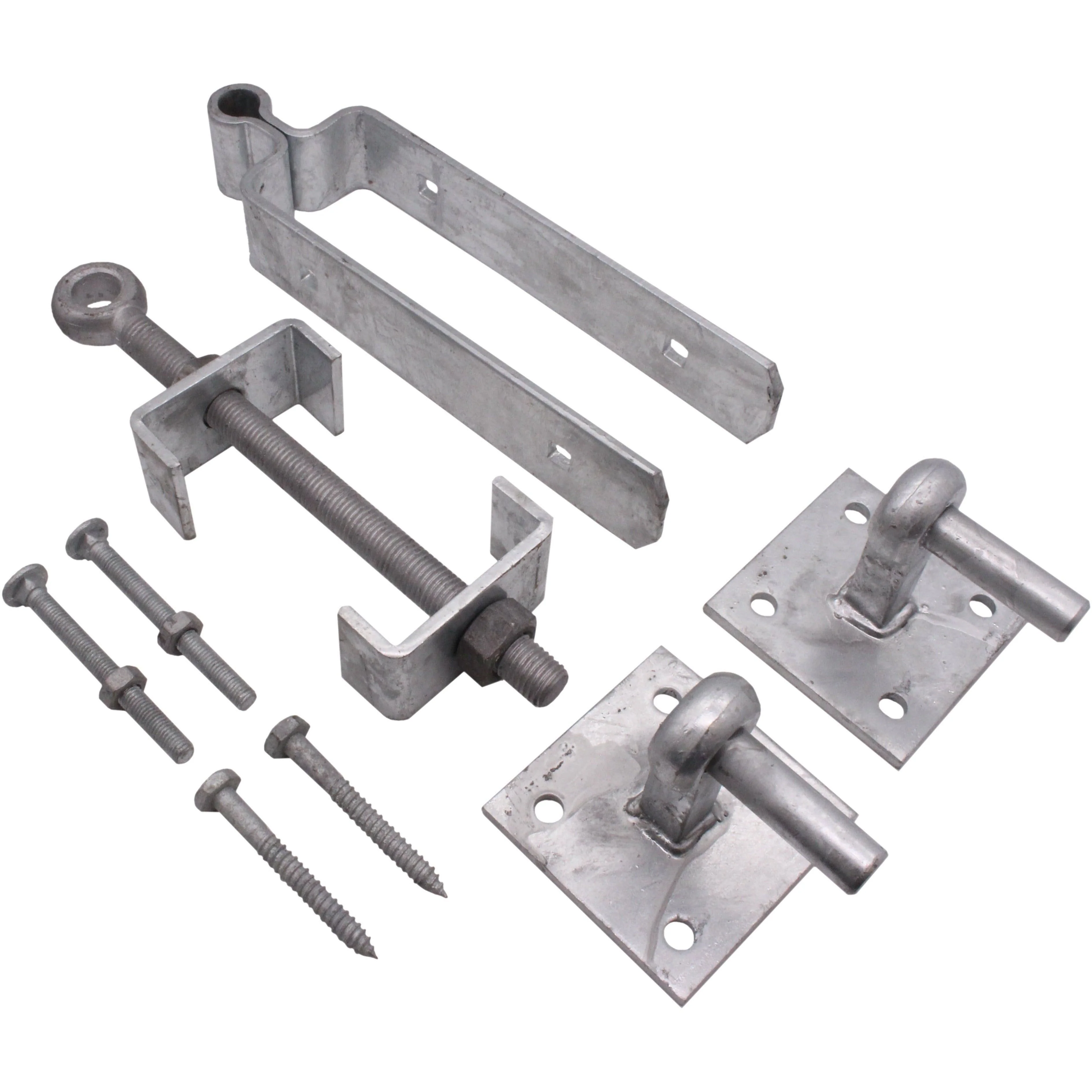 Field Gate Hinge Set Double Strap Adjustable Hook On Plate - (12" / 300mm) - Hot Dip Galvanised - Image 5