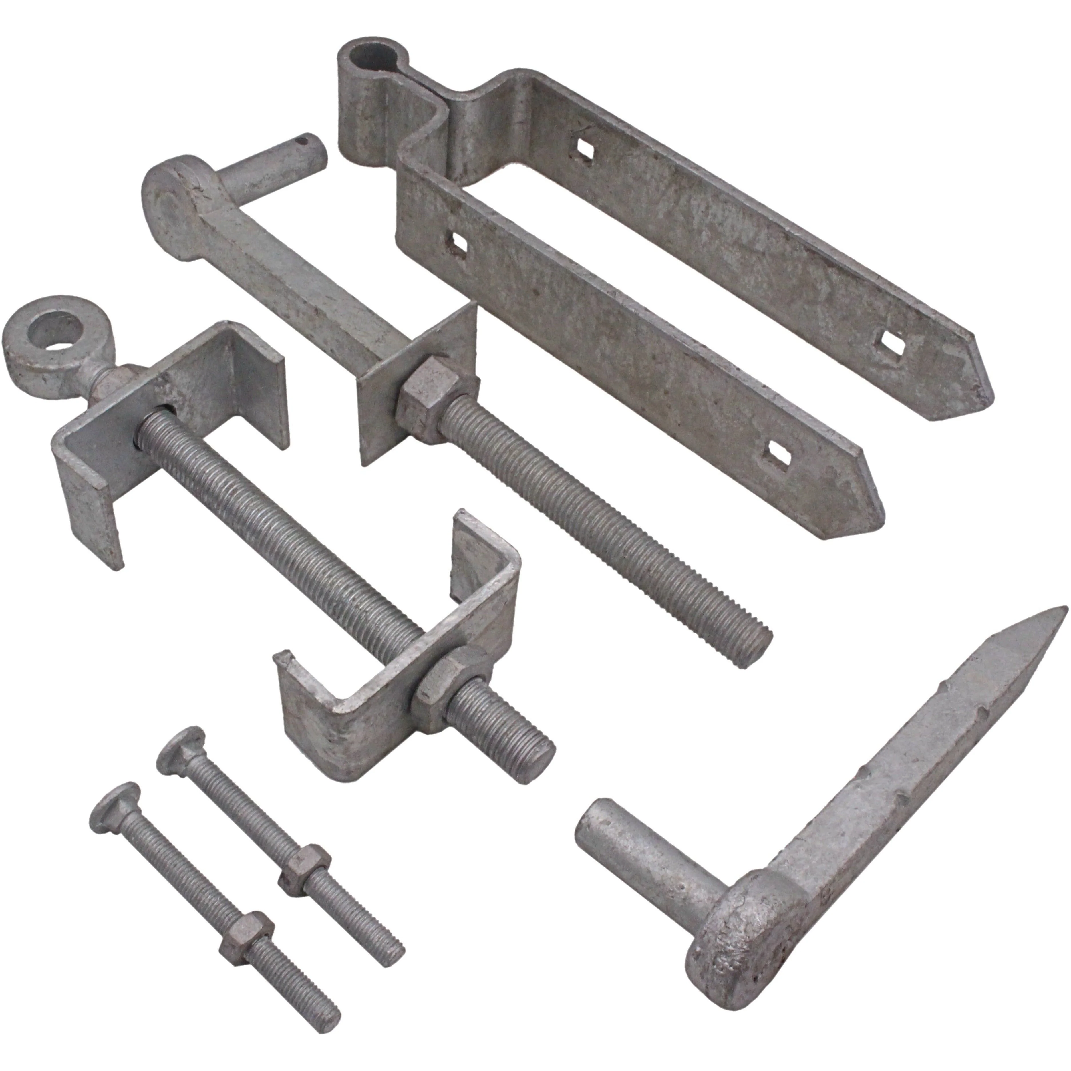 Field Gate Hinge Set Double Strap Adjustable Hook to Drive - (24" / 600mm) - Hot Dip Galvanised - Image 4