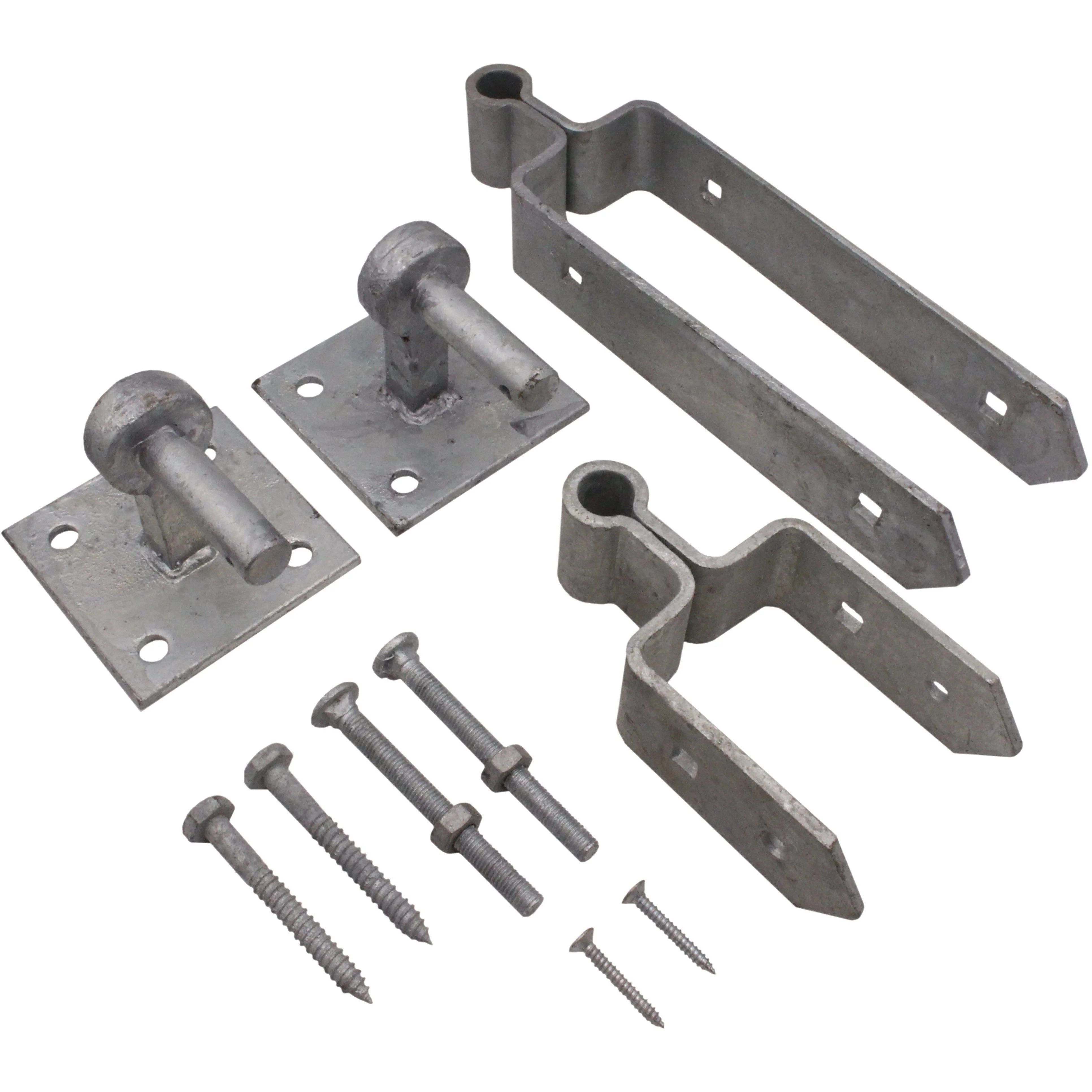 Field Gate Hinge Set Double Strap Hook On Plate - (24" / 600mm) - Hot Dip Galvanised - Image 4
