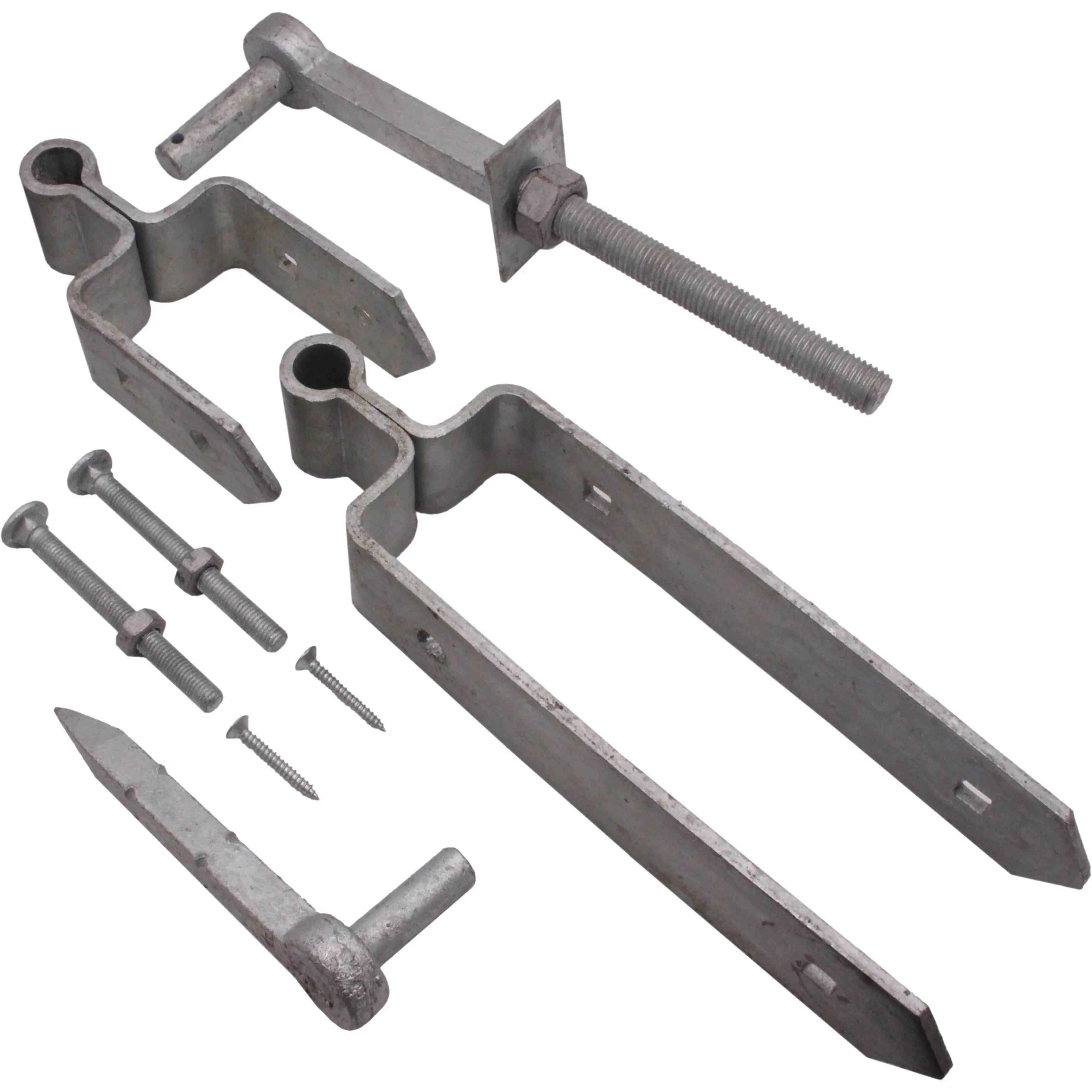 Field Gate Hinge Set Double Strap Hook to Drive and Bolt Pattern Hot Dip Galvanised (12" / 300mm) - Image 4