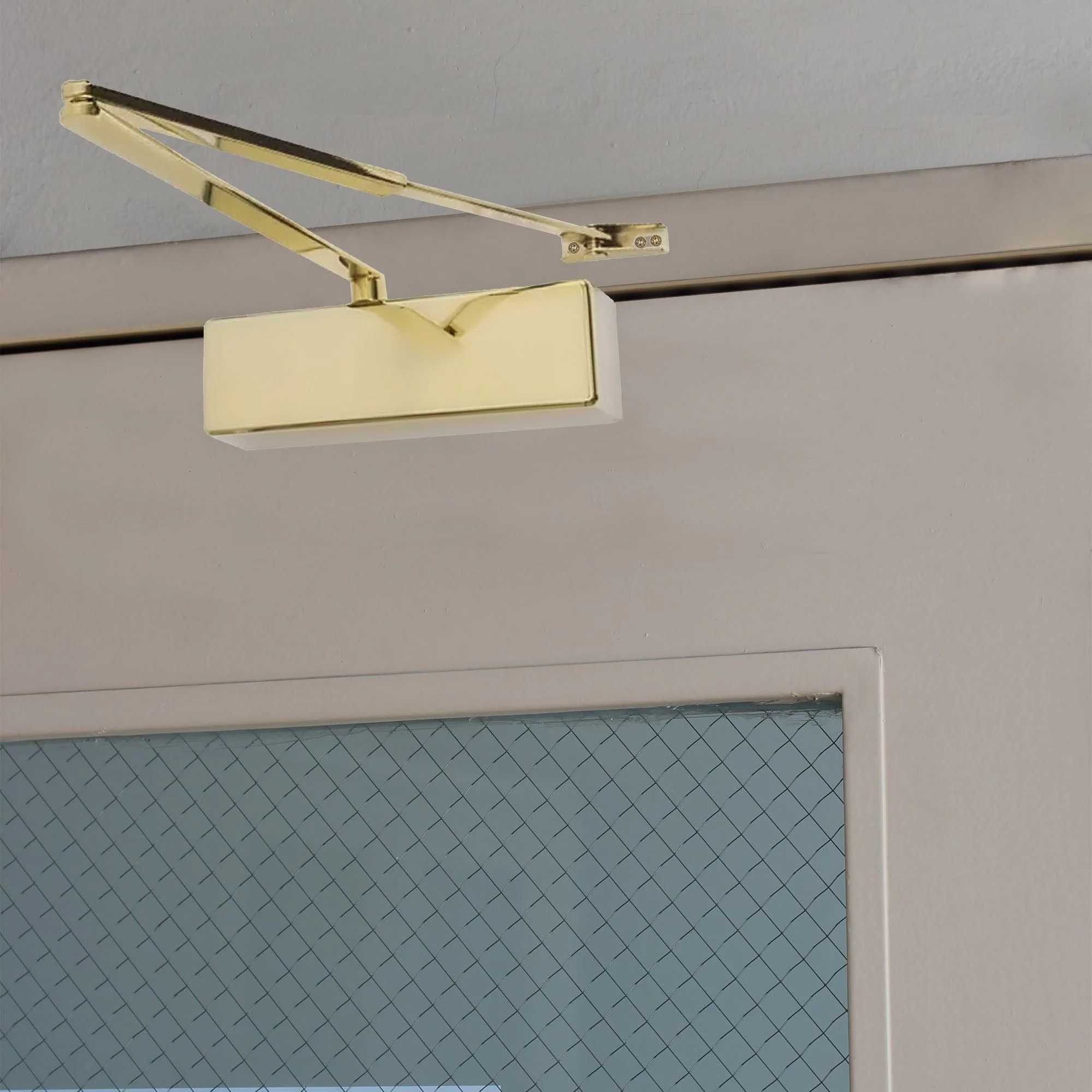 Commercial Grade Fire Door Closer - Power Size 2-4 - Door Weight to 80kg - Backcheck & Delayed Action - CE Marked - Brass - Image 7
