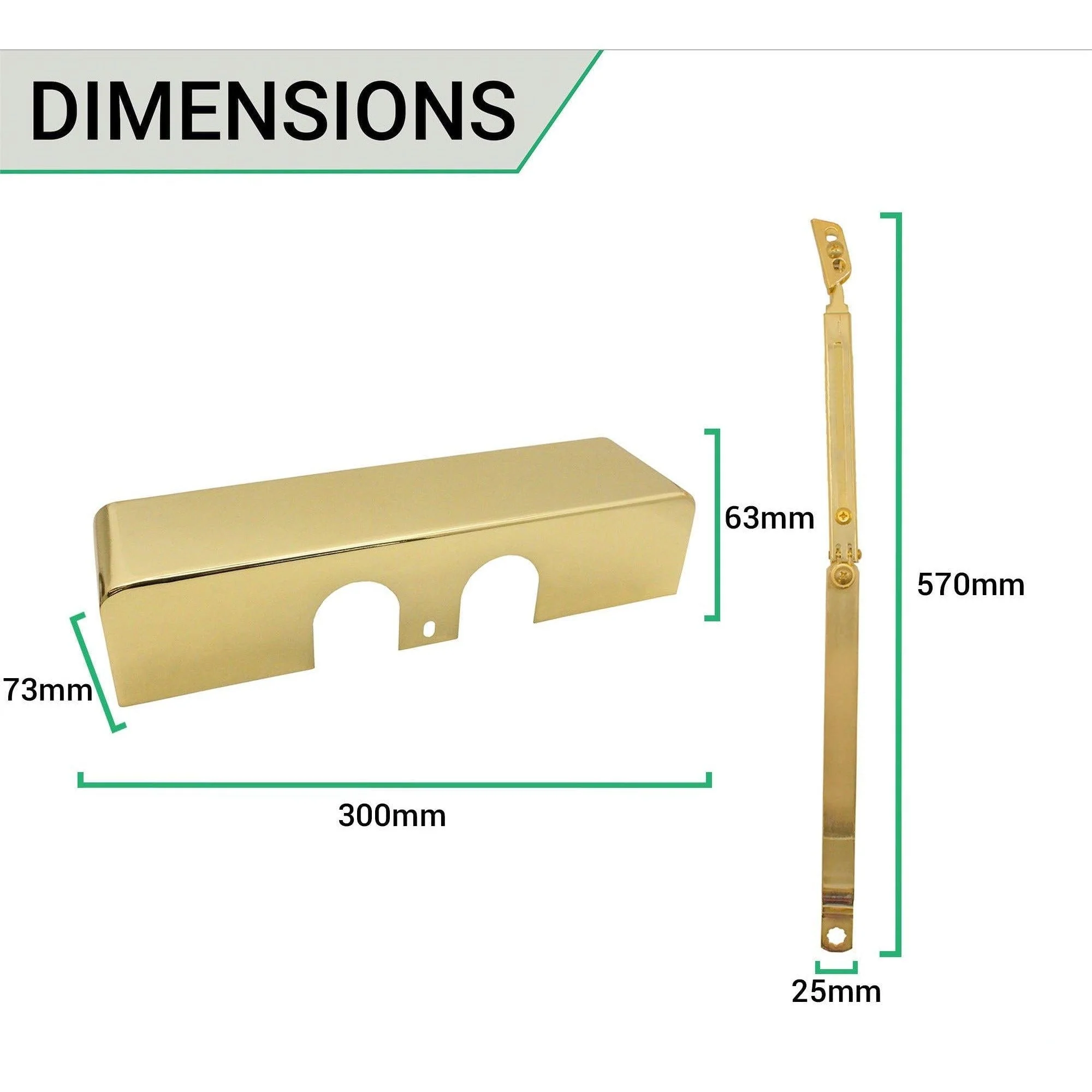 Commercial Grade Fire Door Closer - Power Size 3-6 - Door Weight to 120kg - Backcheck & Delayed Action - CE Marked - Brass - Image 4