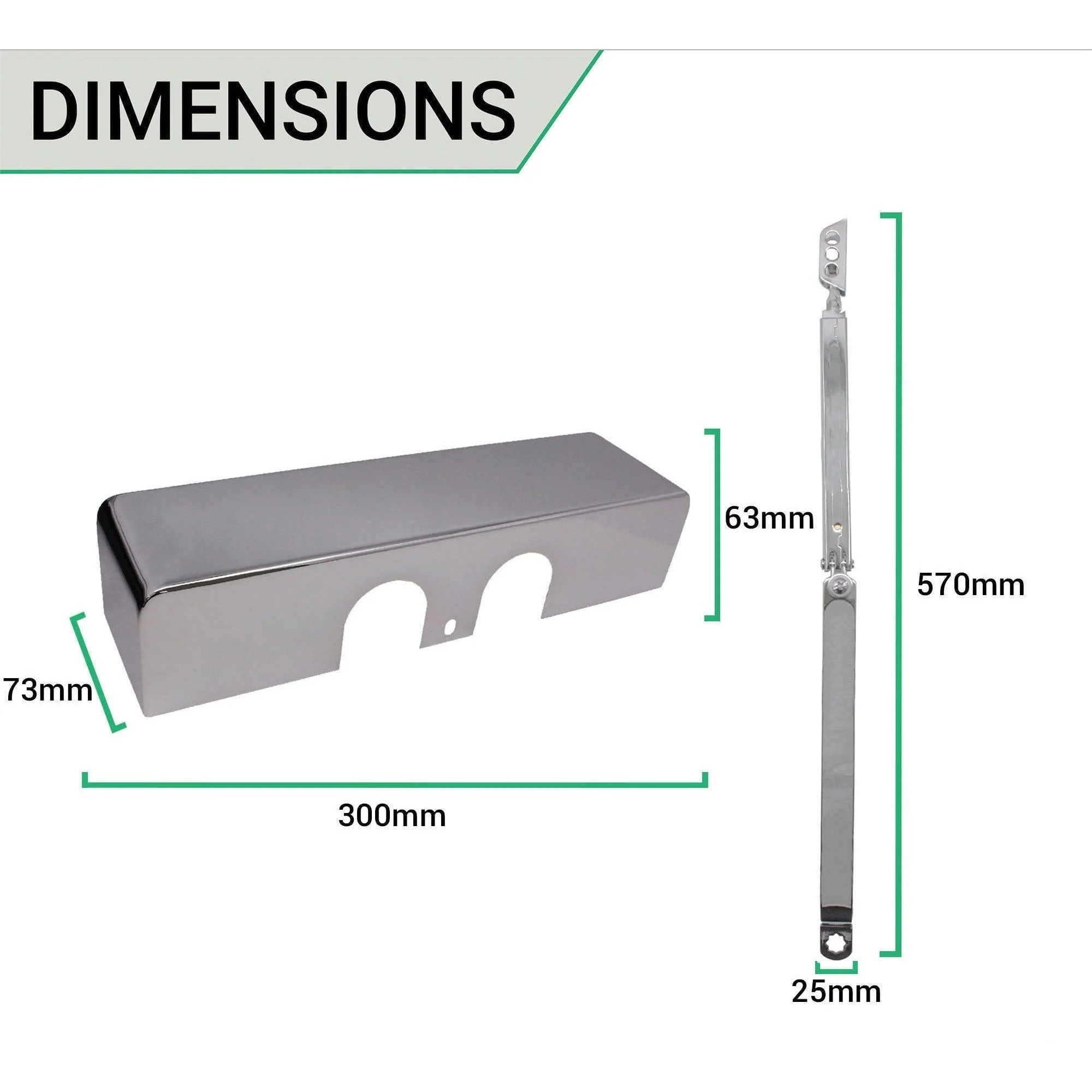 Commercial Grade Fire Door Closer - Power Size 3-6 - Door Weight to 120kg - Backcheck & Delayed Action - CE Marked - Polished Chrome - Image 4