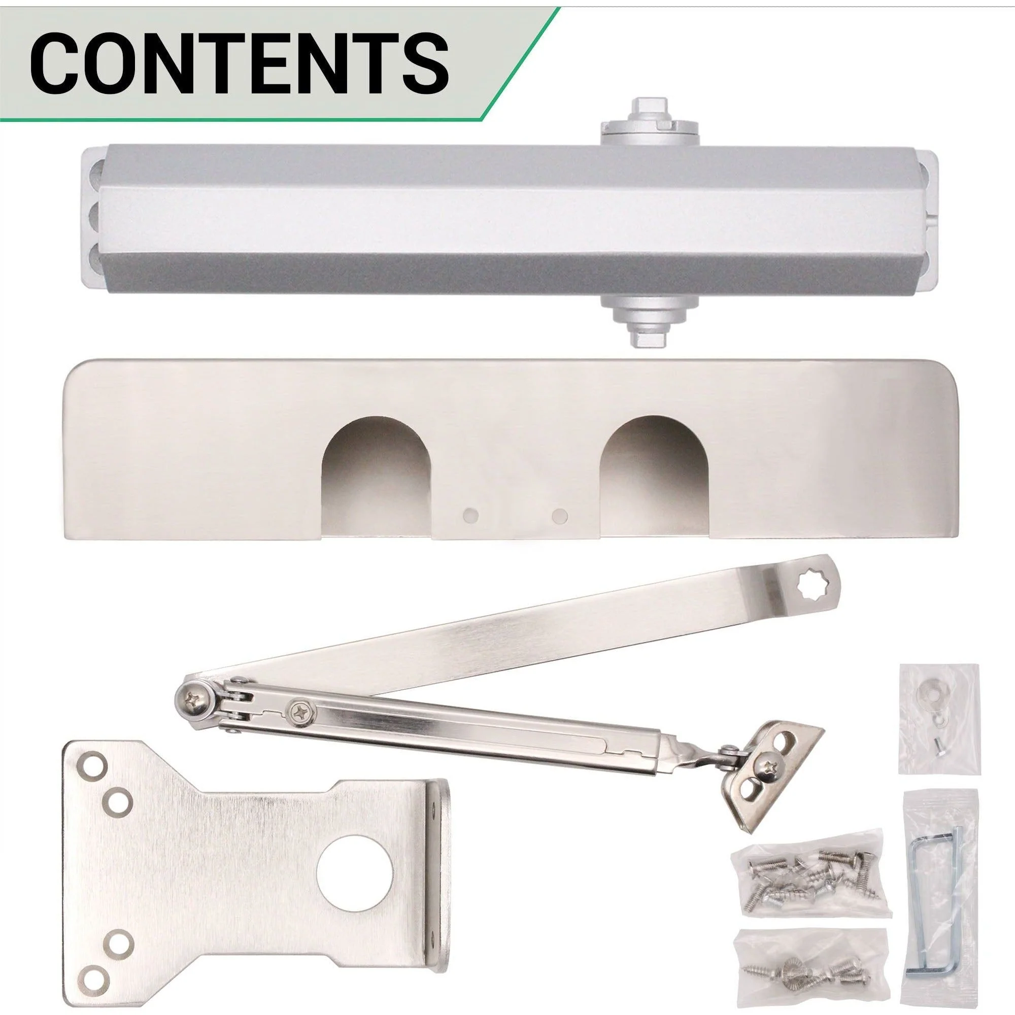 Commercial Grade Fire Door Closer - Power Size 3-6 - Door Weight to 120kg - Backcheck & Delayed Action - CE Marked - Satin Nickel - Image 7