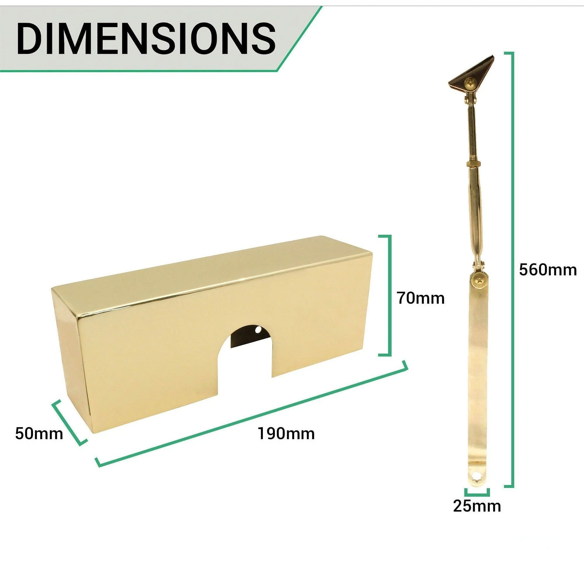 Fire Door Closer - Fixed Power Size 3 - Door Weight to 60kg - CE Marked - Brass - Standard Duty - Image 3