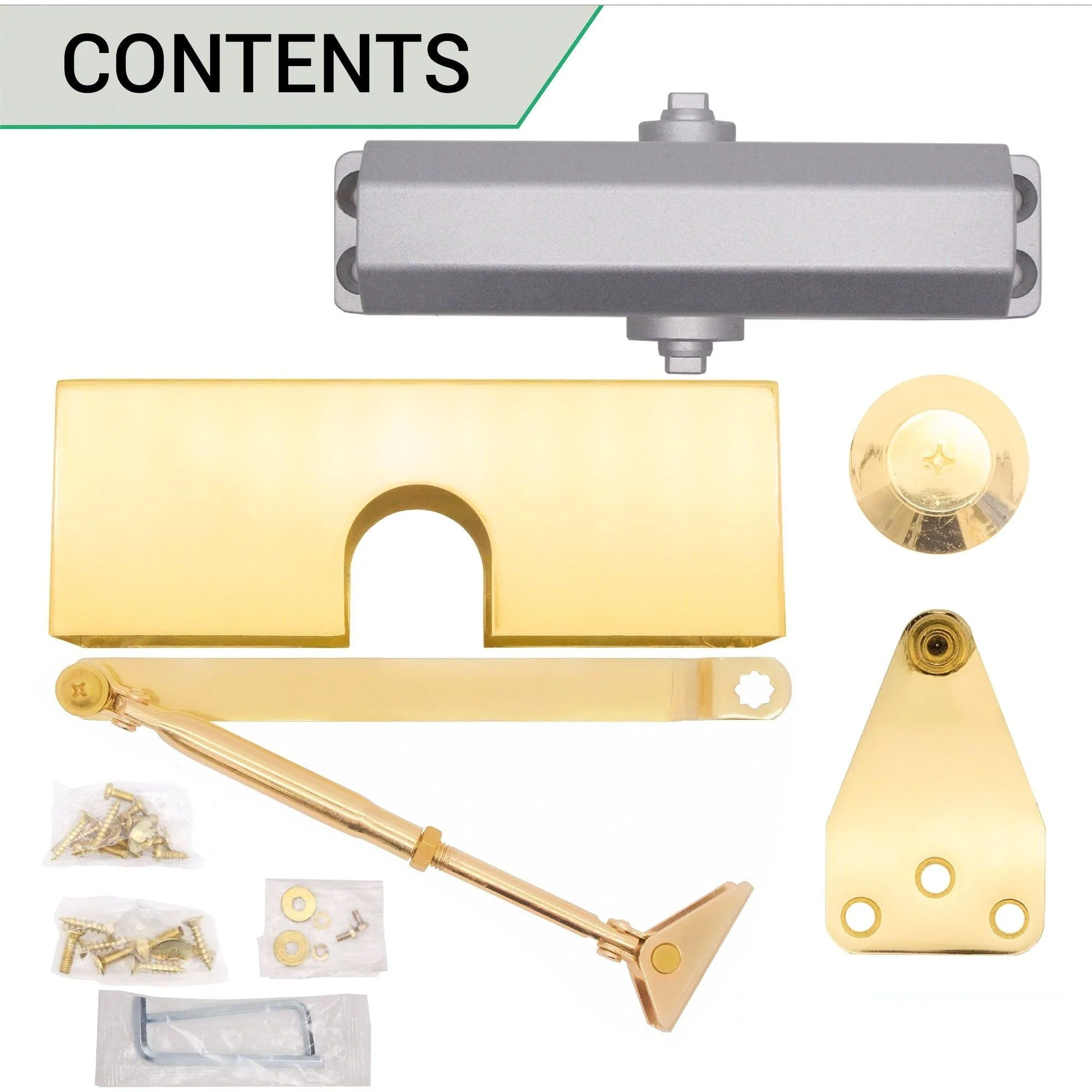 Fire Door Closer - Fixed Power Size 3 - Door Weight to 60kg - CE Marked - Brass - Standard Duty - Image 5