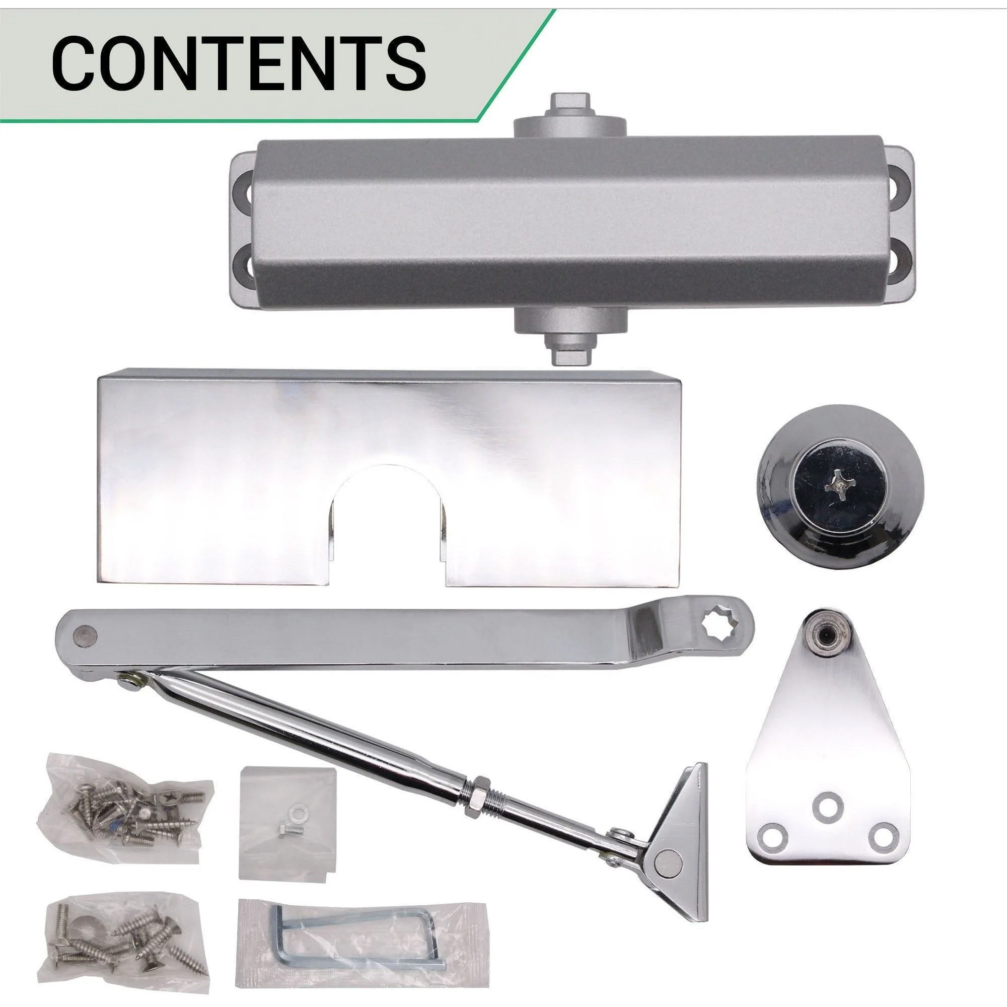 Fire Door Closer - Fixed Power Size 3 - Door Weight to 60kg - CE Marked - Polished Chrome - Standard Duty - Image 5