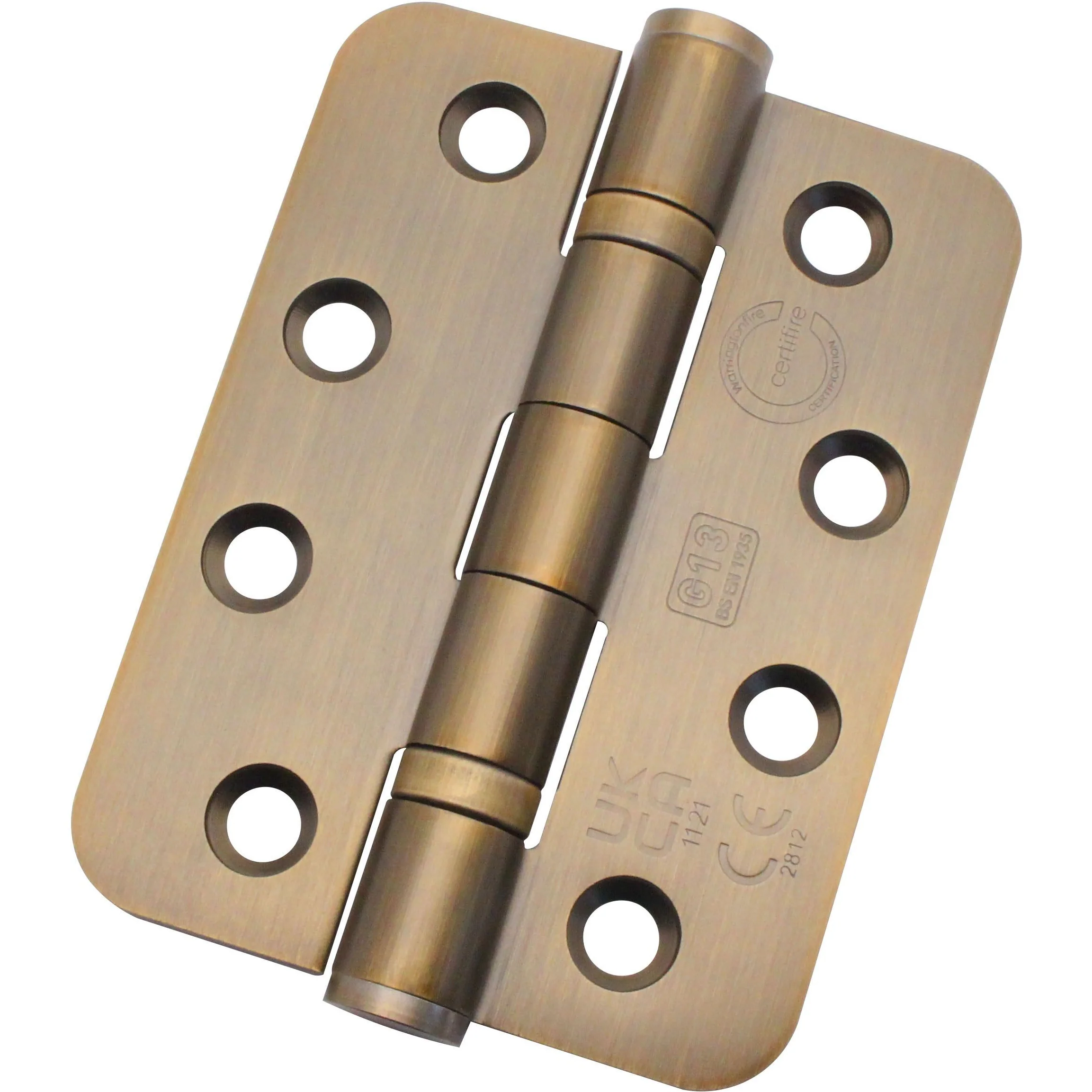 Bronze Fire Door Hinges - 4 Inch/102mm - Grade 13 Steel Ball Bearing - Pack 2 - Radius