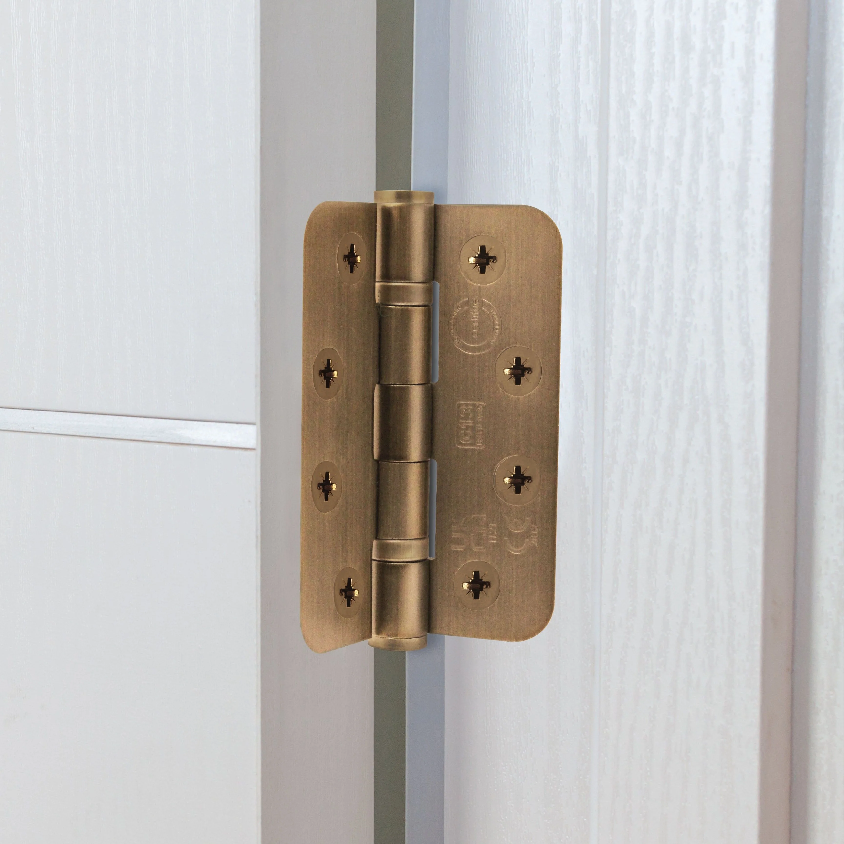 Bronze Fire Door Hinges - 4 Inch/102mm - Grade 13 Steel Ball Bearing - Pack 2 - Radius - Image 7