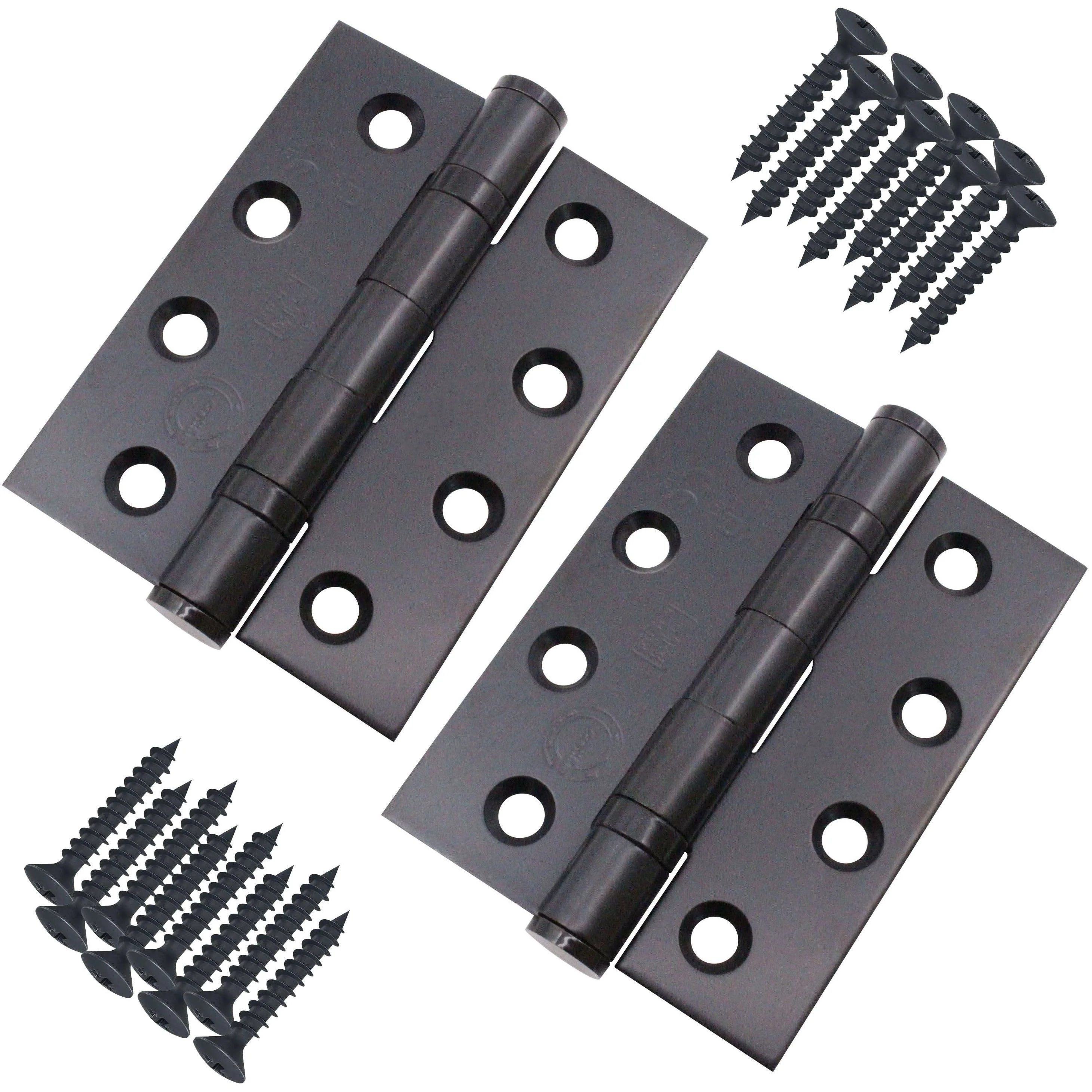 Black Fire Door Hinges - 4 Inch/102mm - Grade 13 Steel Ball Bearing - Pack 2 - Image 6
