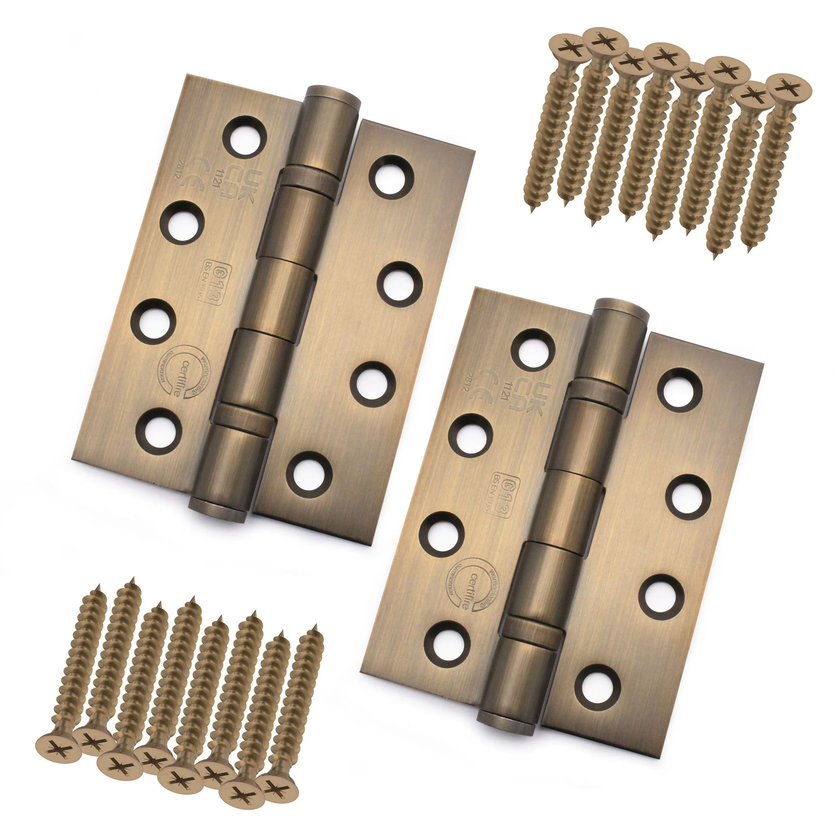Bronze Fire Door Hinges - 4 Inch/102mm - Grade 13 Steel Ball Bearing - Pack 2 - Image 9