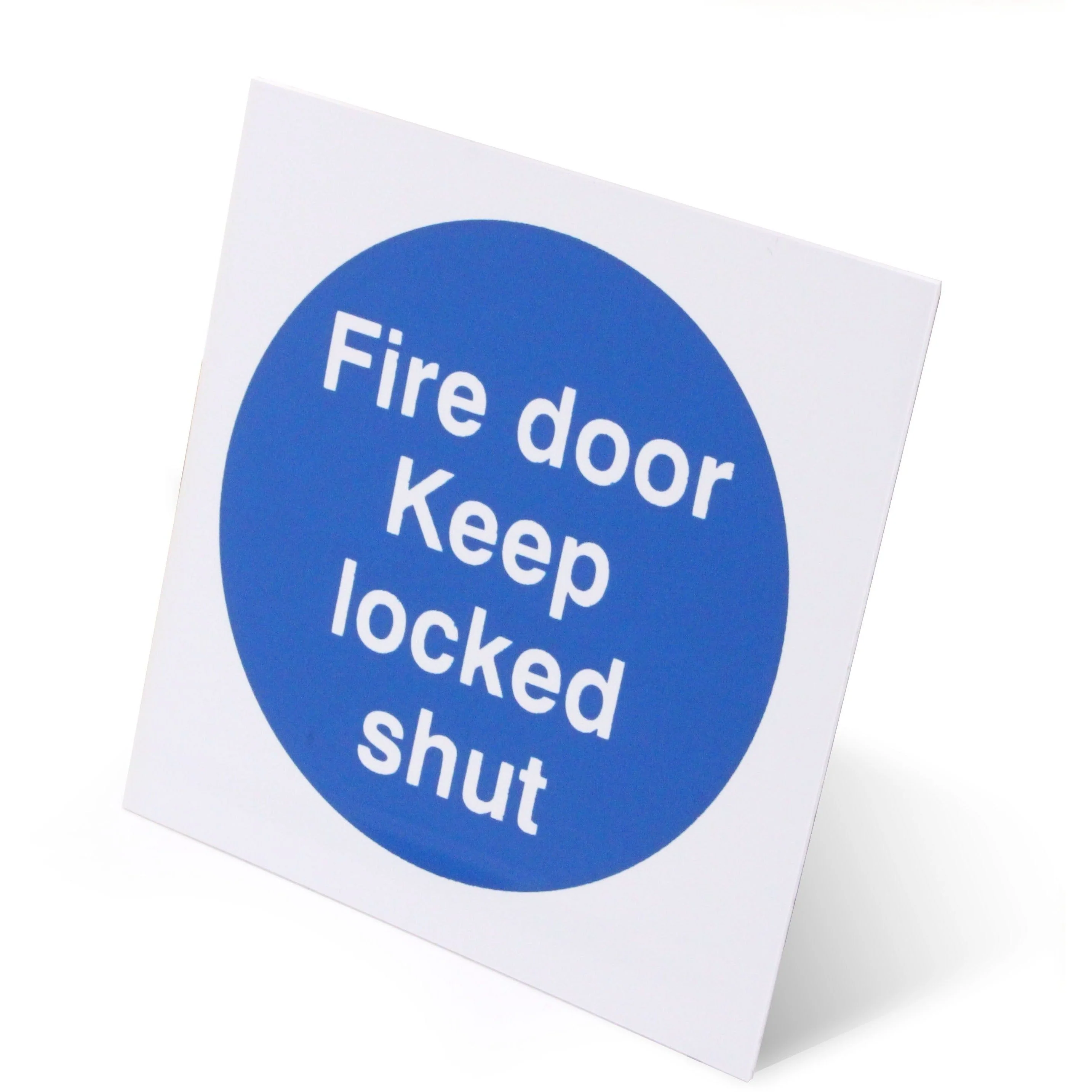 Fire Door Keep Locked Shut 100x100mm Self Adh Vinyl - Image 6