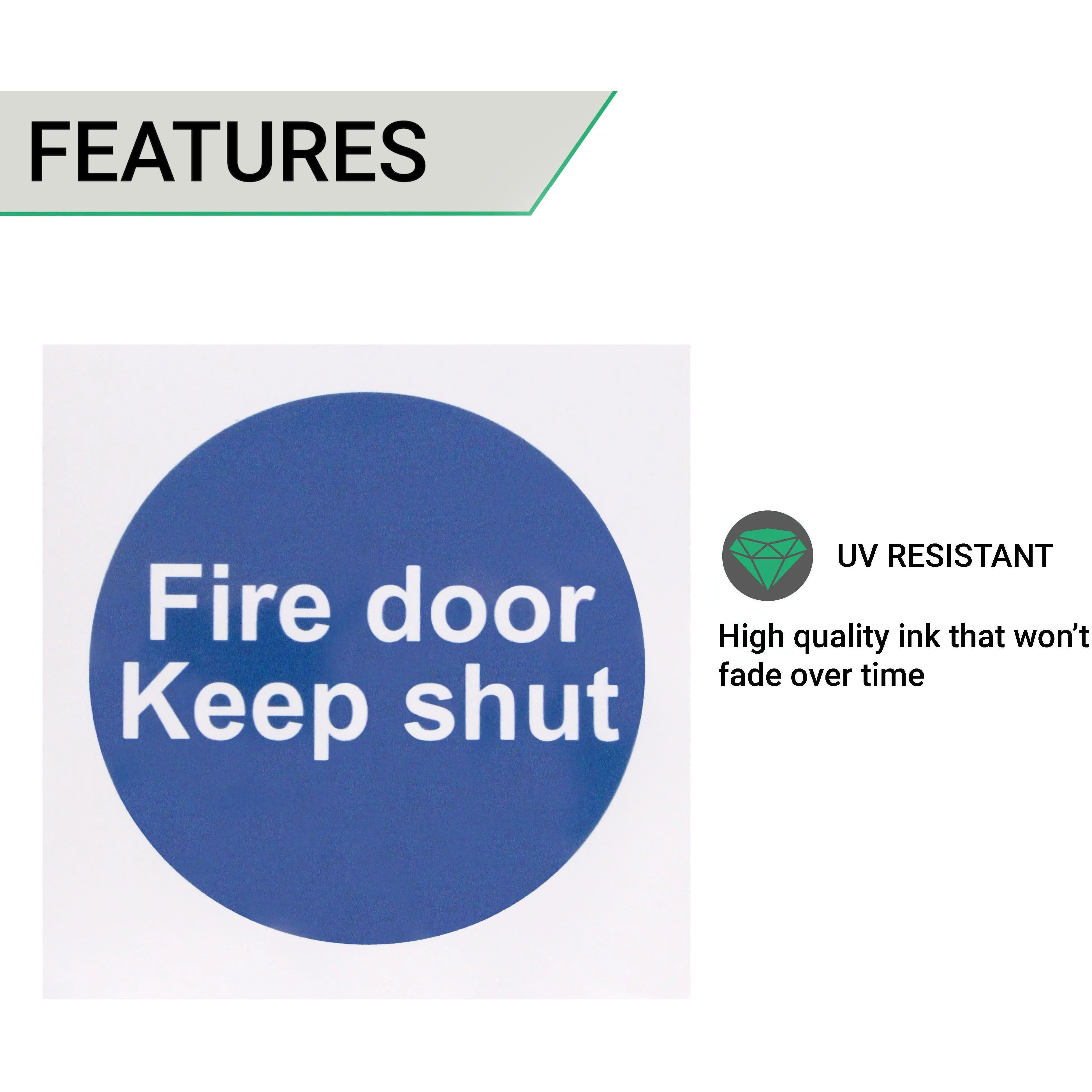 Fire Door Keep Shut 100x100mm Self Adh Vinyl - Image 3