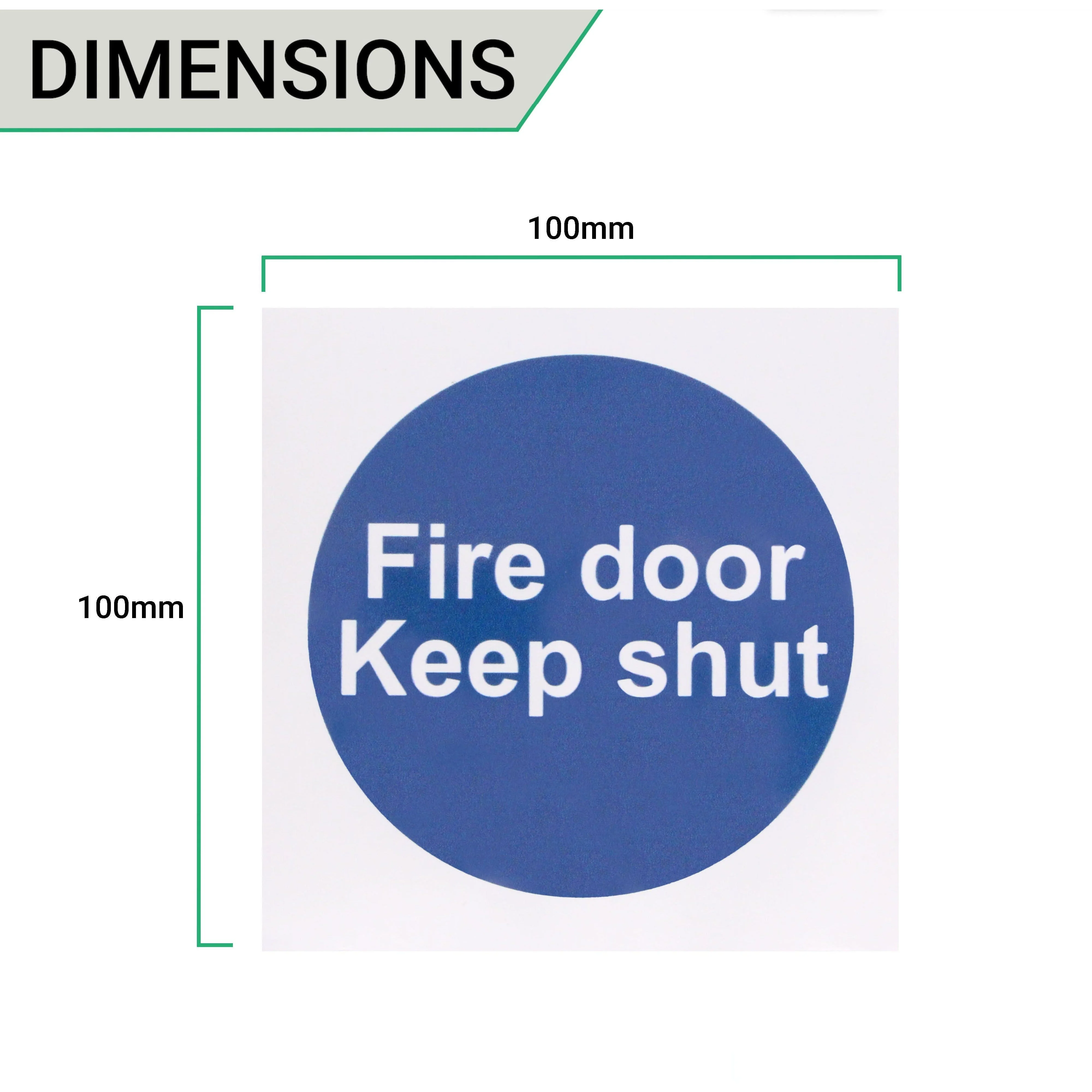 Fire Door Keep Shut 100x100mm Self Adh Vinyl - Image 4