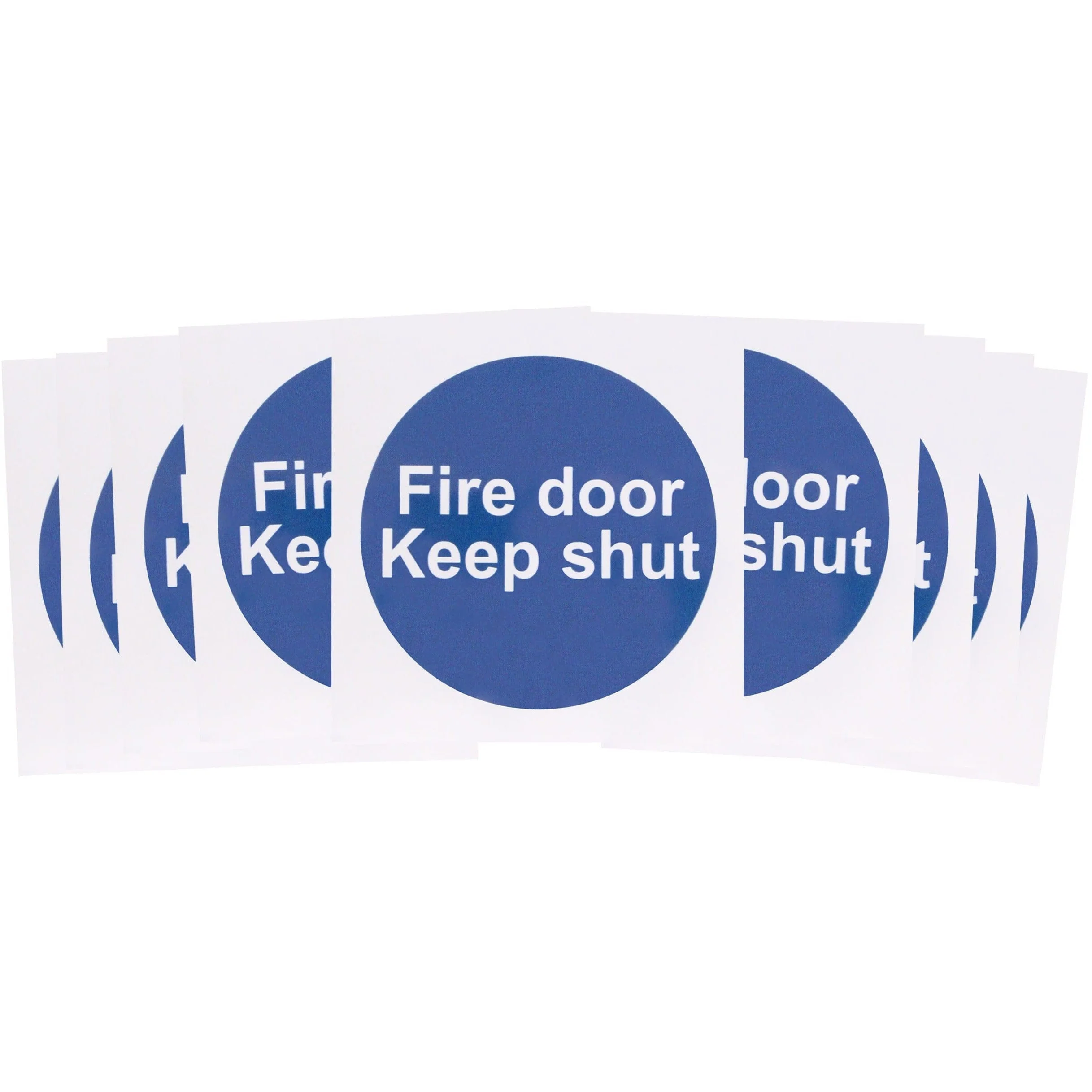 Fire Door Keep Shut 70x70mm Pack 10 Self Adh Semi Rigid PVC - Image 2