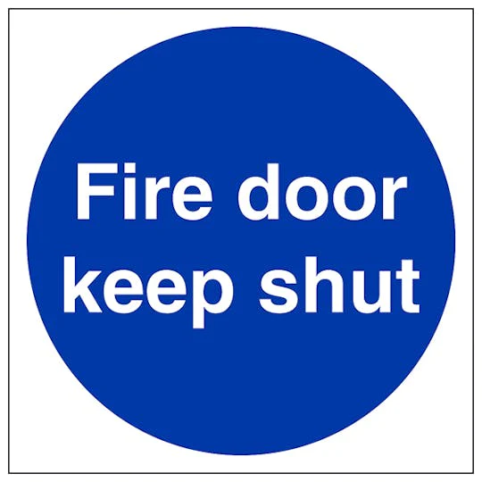 Fire Door Keep Shut - Self Adhesive - 80x80mm - Bulk Pack of 100 - Image 2