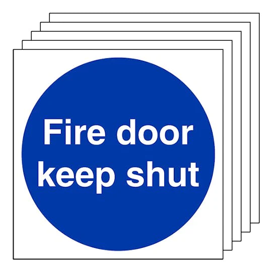 Fire Door Keep Shut - Self Adhesive - 80x80mm - Bulk Pack of 50 - Image 5