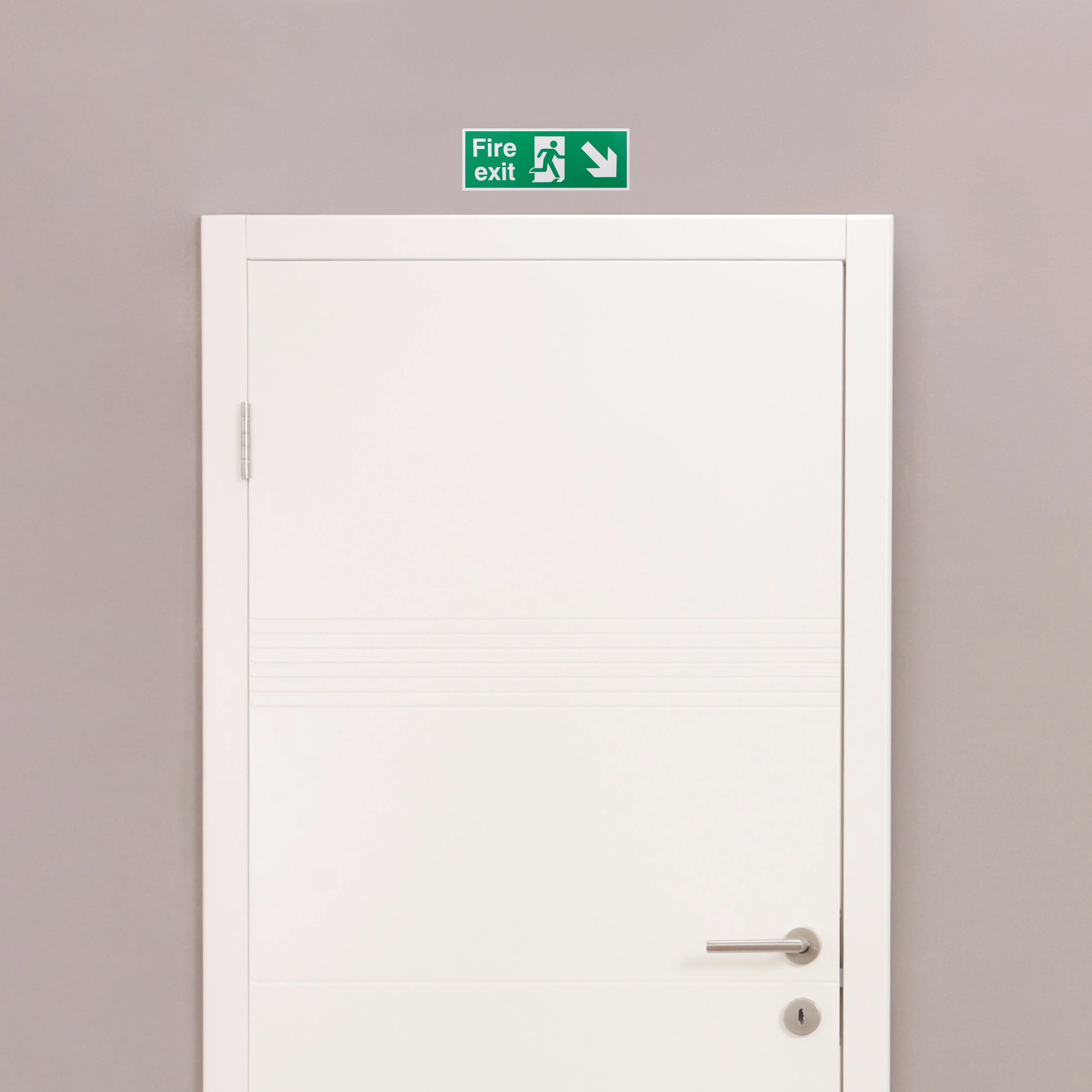 Fire Exit Sign Arrow Man Down Right 400x150mm Self Adh Semi Rigid PVC - Image 5