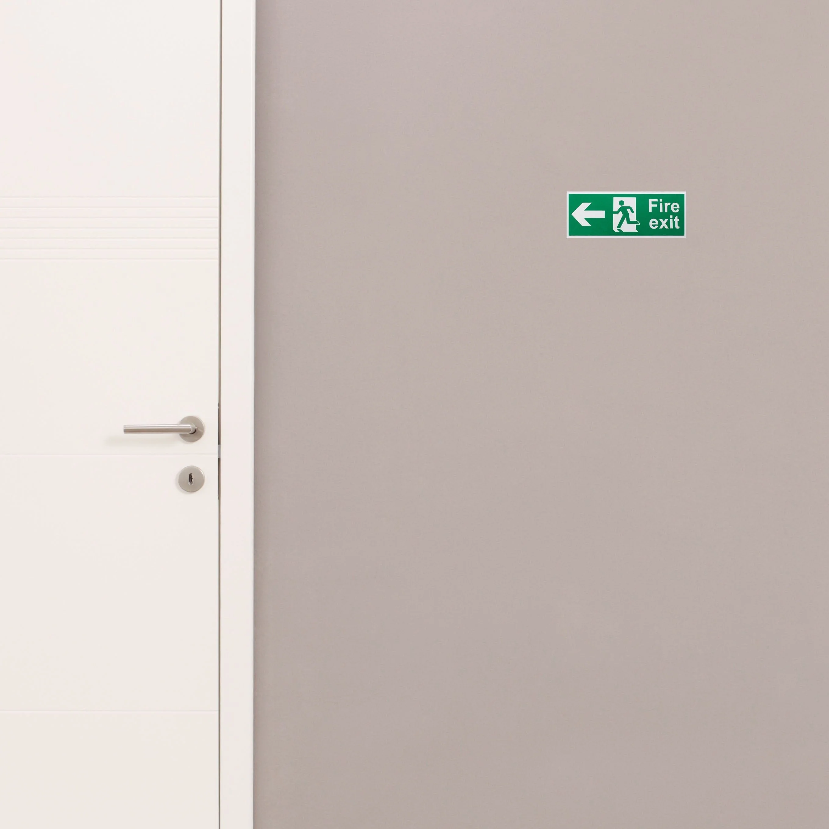 Fire Exit Sign Arrow Man Left 400x150mm Self Adh Semi Rigid PVC - Image 5