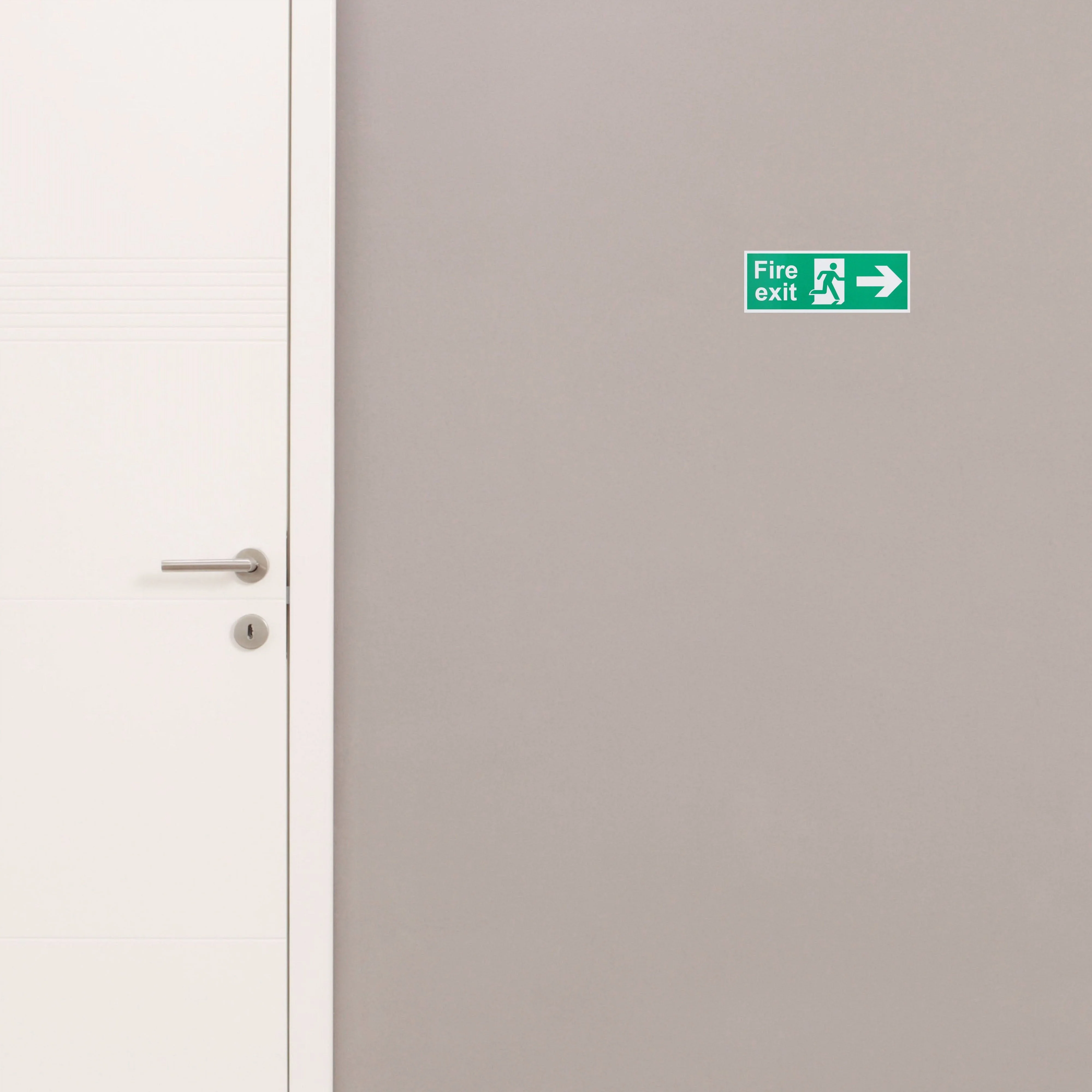 Fire Exit Sign Arrow Man Right 400x150mm Self Adh Semi Rigid PVC - Image 5
