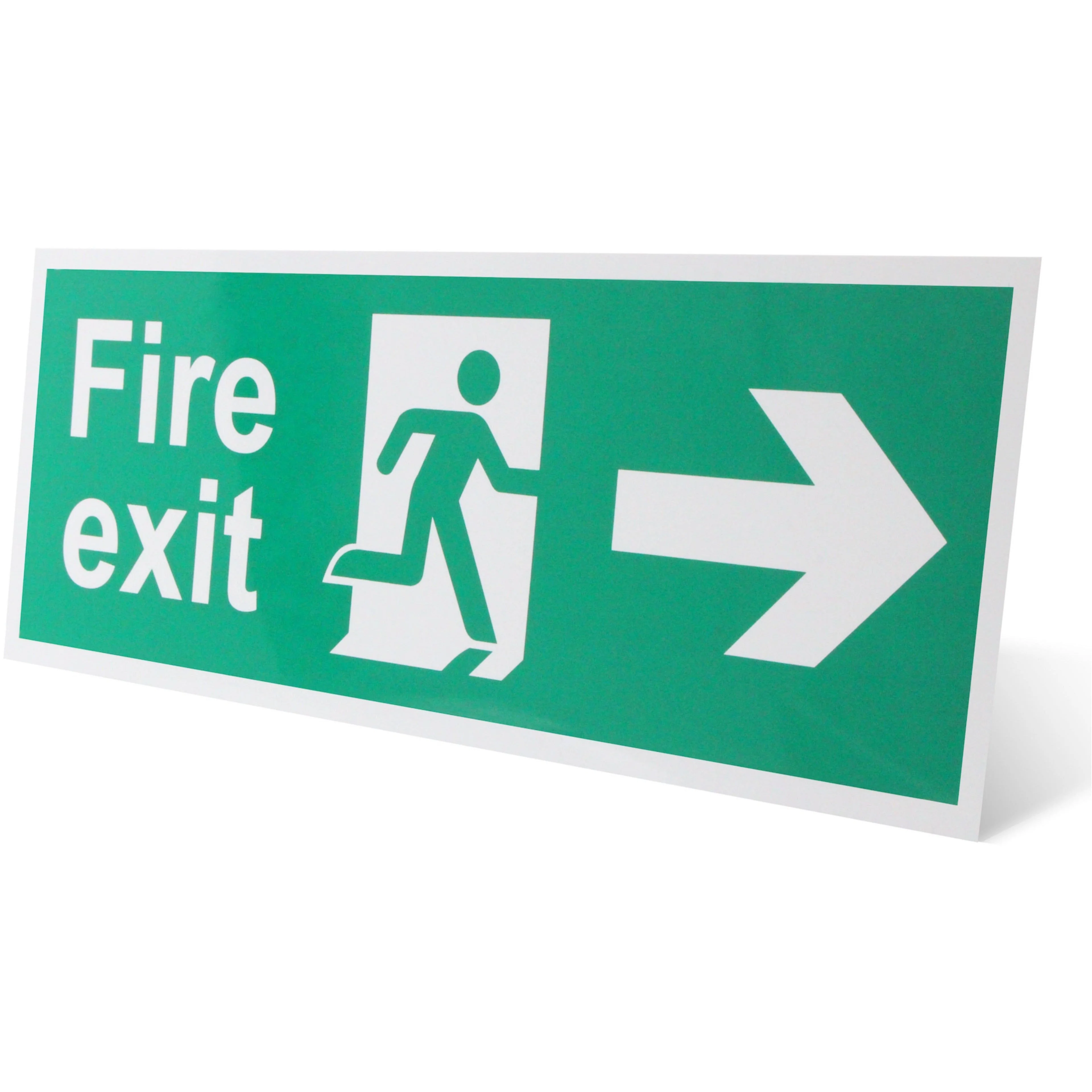 Fire Exit Sign Arrow Man Right 400x150mm Self Adh Semi Rigid PVC - Image 6