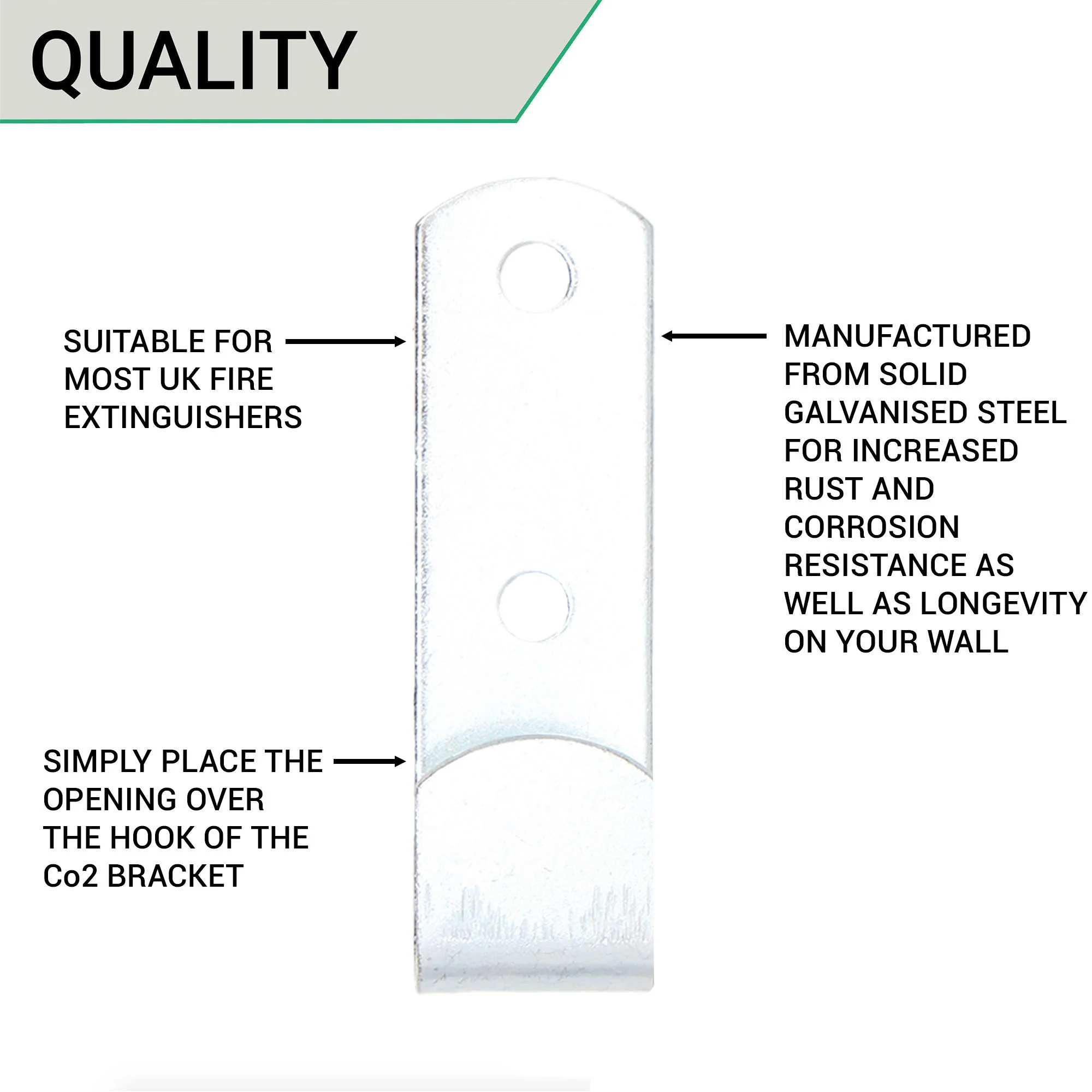 Fire Extinguisher Bracket - J Pattern - Zinc Plated - Image 4
