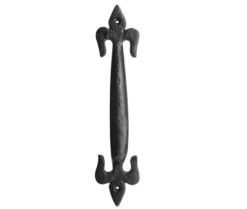 Fleur De Lys Pull Handle - 127mm - Black Antique Iron