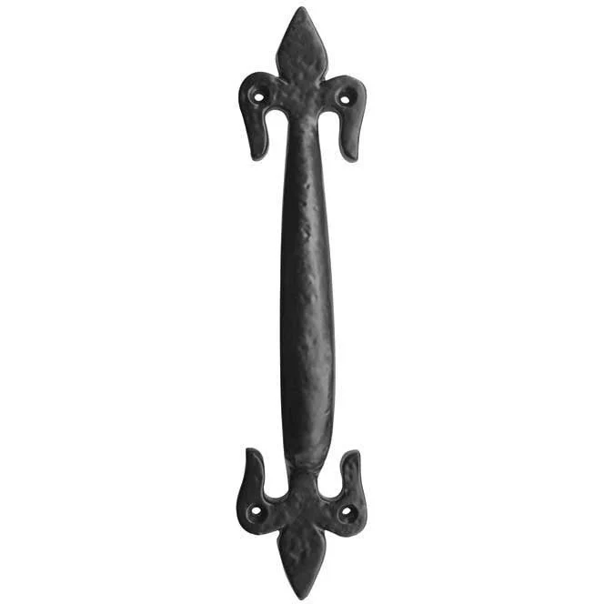 Fleur De Lys Pull Handle - 235mm - Black Antique Iron