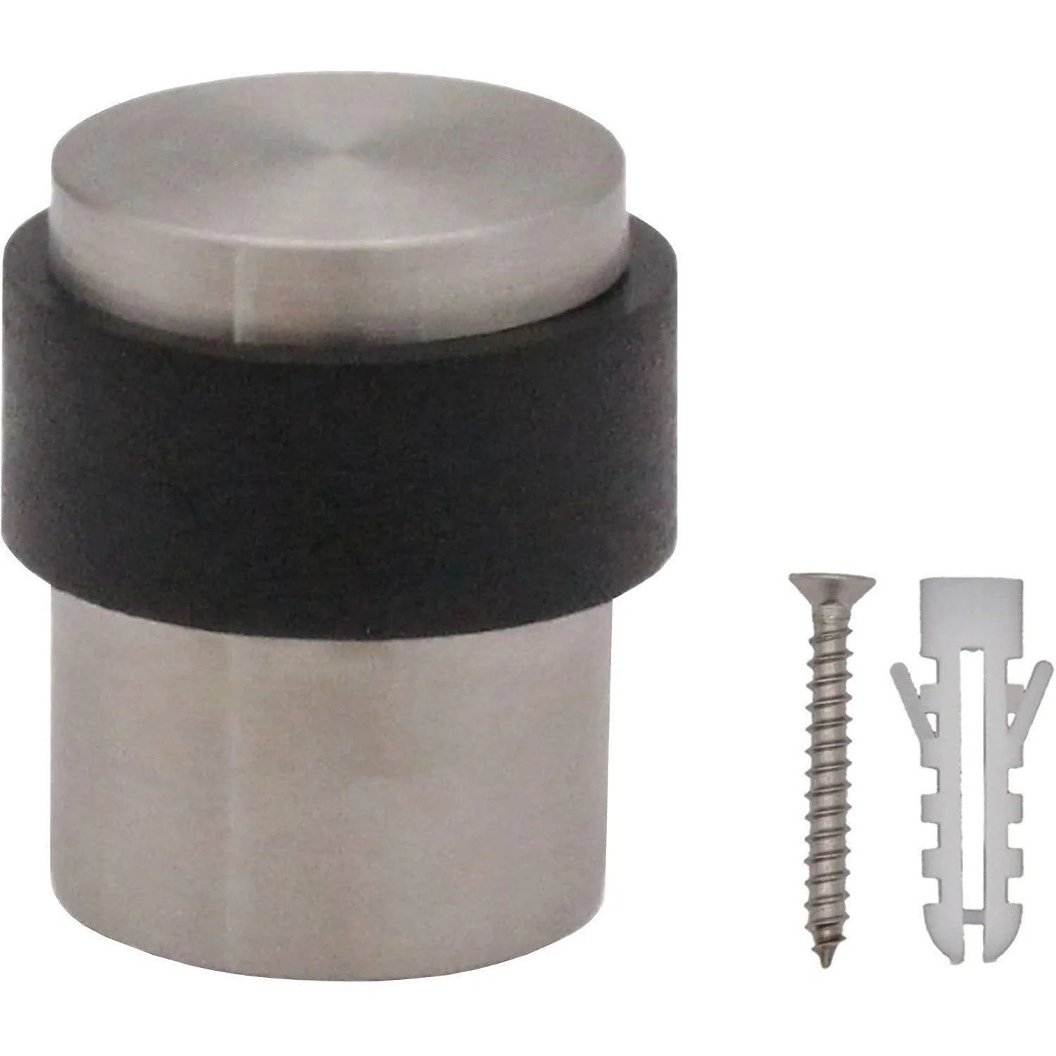 Flat Top Floor Mounted Door Stop - 30mm Diameter - Satin Stainless Steel - Image 2