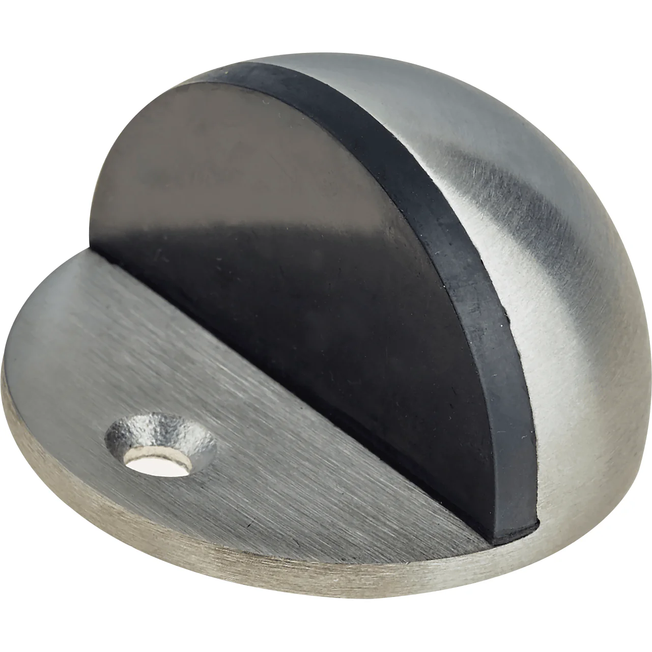 Oval Floor Mounted Door Stop - 47mm - Satin Stainless