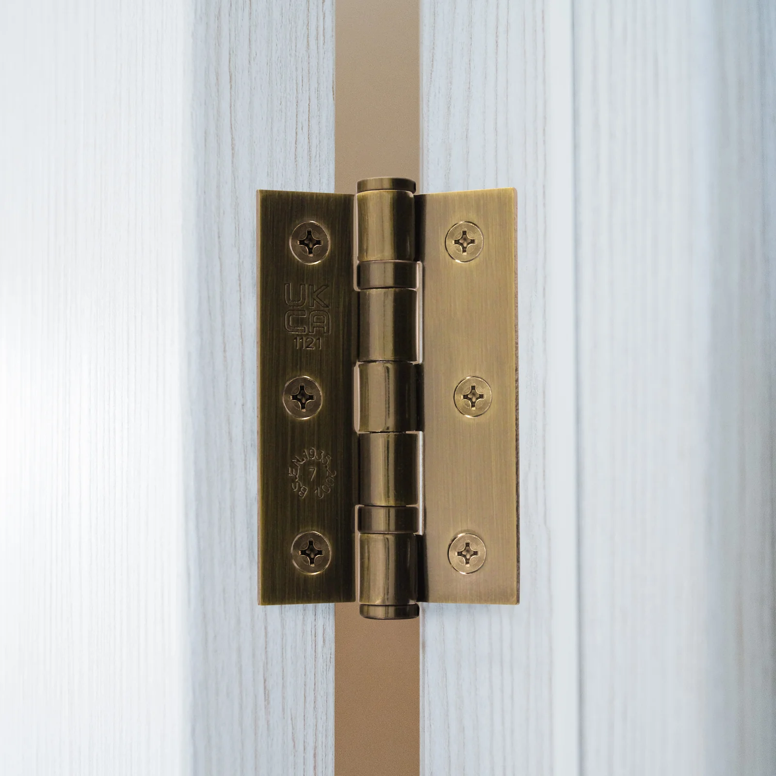 Florentine Bronze Fire Door Hinges - 3 Inch/76mm - Grade 7 Ball Bearing - Pair - Image 5