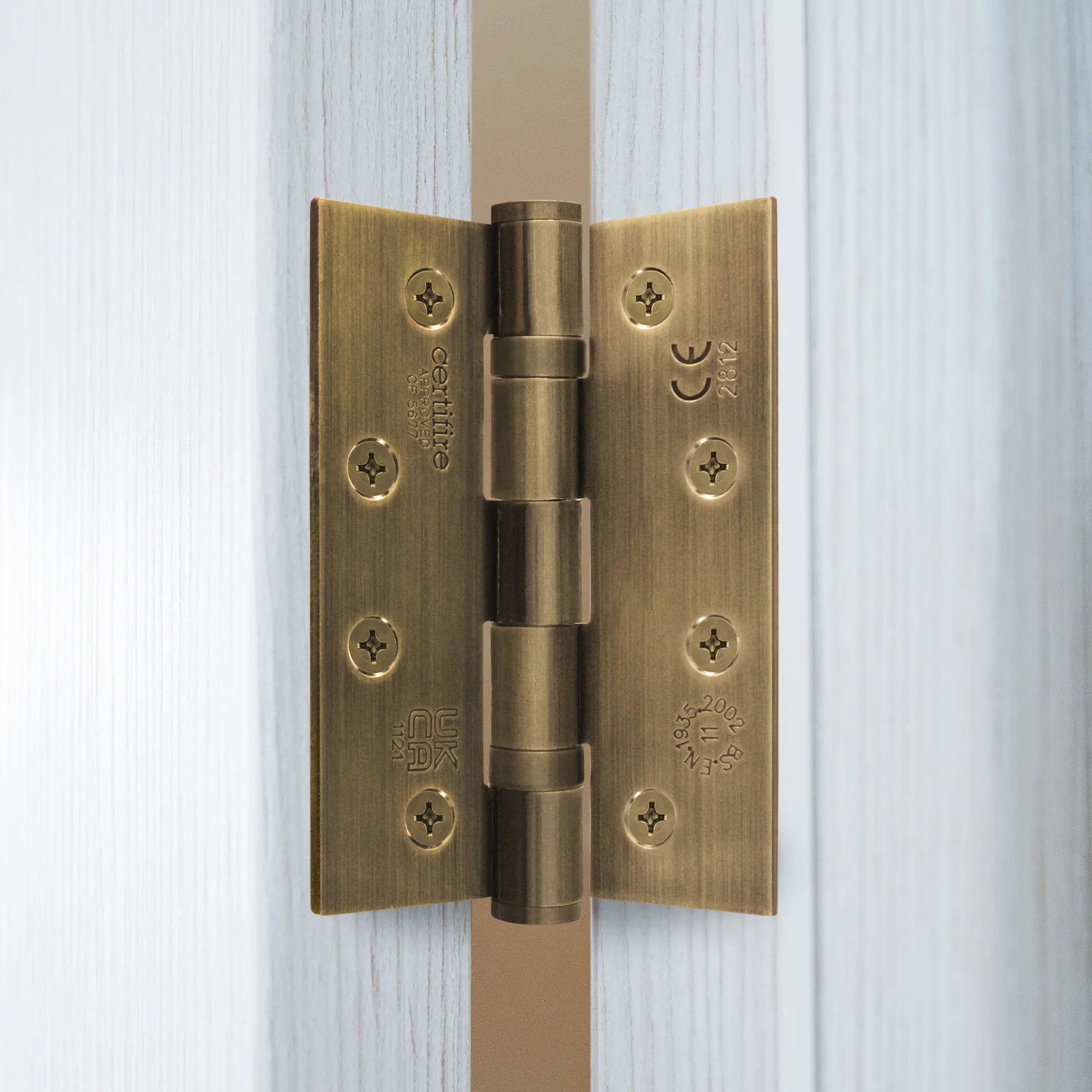 Florentine Bronze Fire Door Hinges – 4 Inch/102mm – Grade 11 Steel Ball Bearing – Pair - Image 5