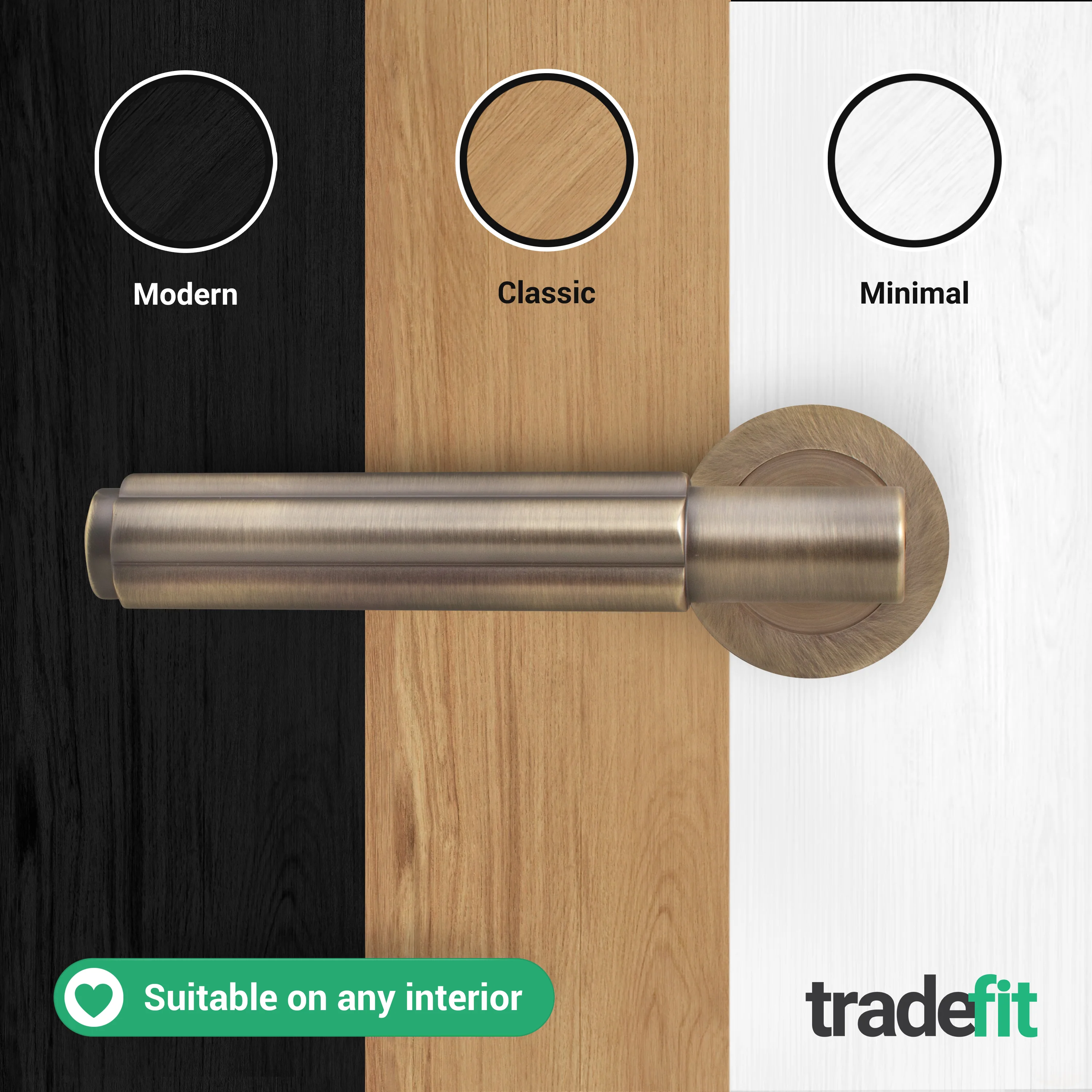 Flores Antique Brass Lever on Rose Door Handle Kit - Medium Duty FD30/60 - 80mm Euro Sashlock and Thumbturn Cylinder - Master Keyed - Image 7
