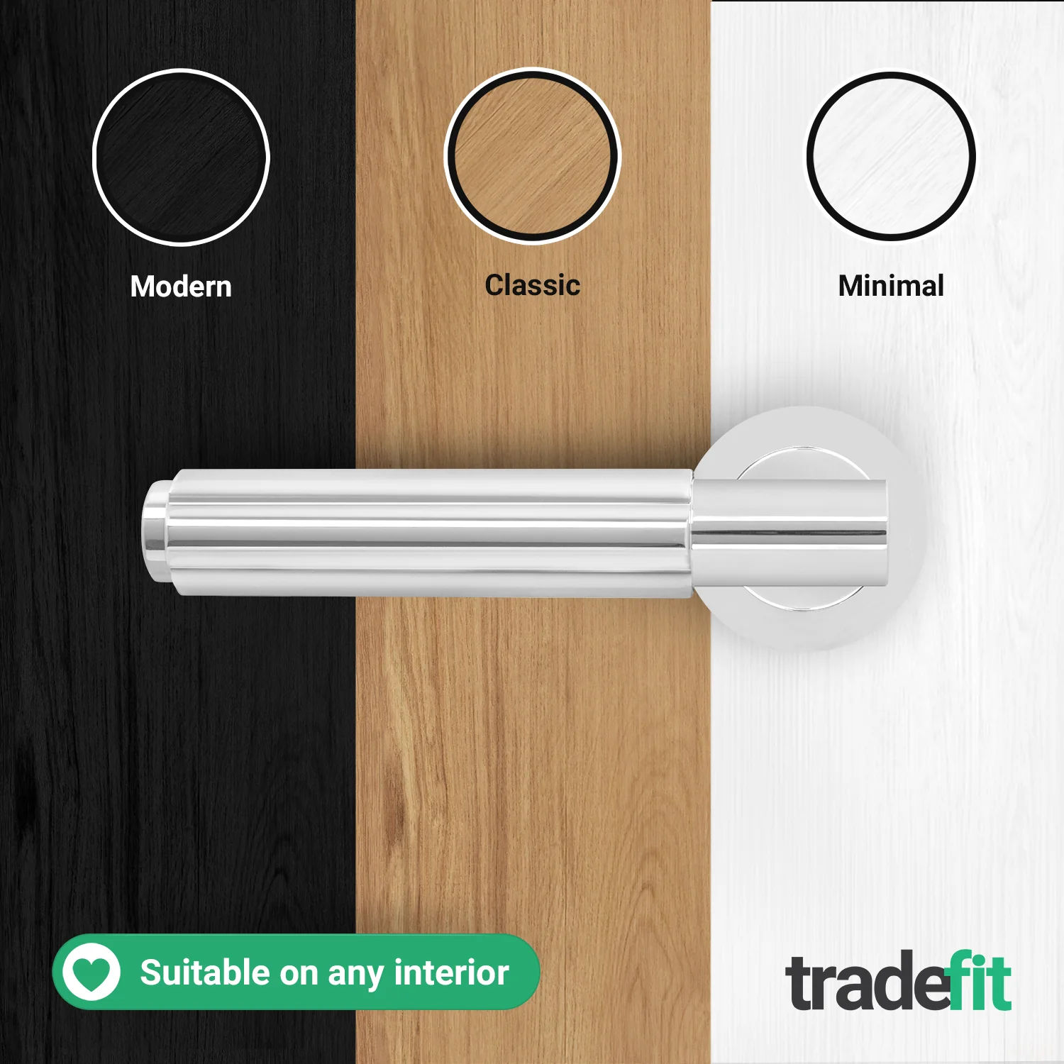 Flores Polished Chrome Lever on Rose Door Handle Kit - Medium Duty FD30/60 - 80mm Euro Sashlock and Thumbturn Cylinder - Master Keyed - Image 7