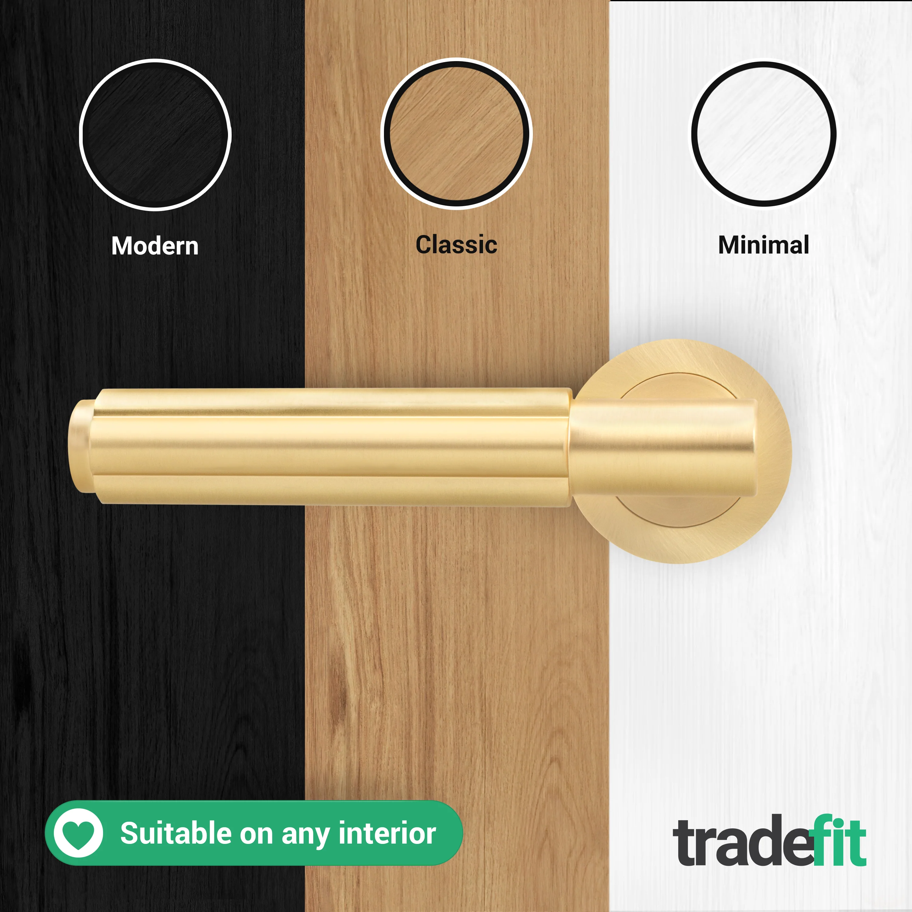 Flores Satin Brass Lever on Rose Door Handle Kit - Medium Duty FD30/60 - 80mm Euro Sashlock and Thumbturn Cylinder - Keyed Alike - Image 7
