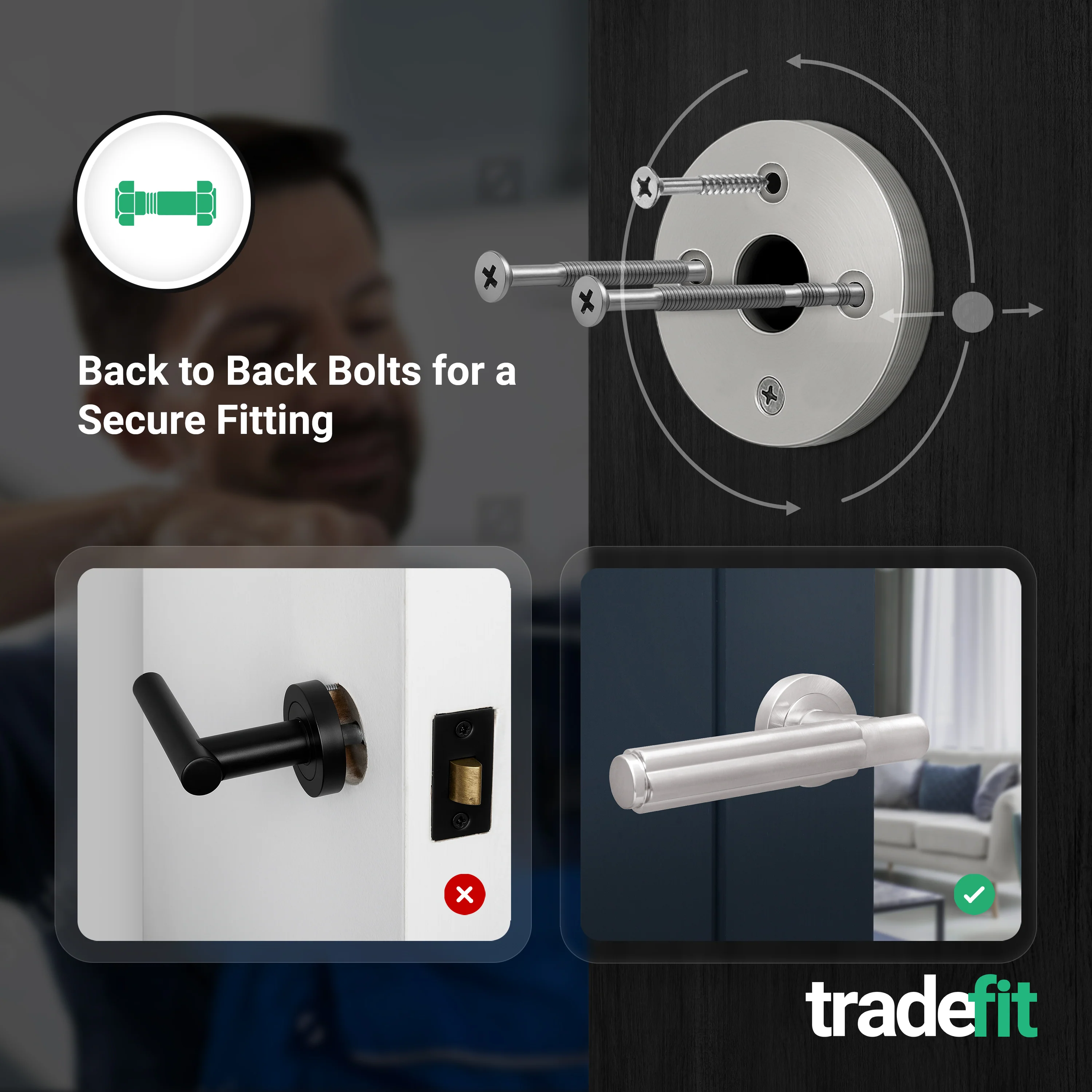 Flores Satin Nickel Lever on Rose Door Handle Kit - Medium Duty FD30/60 - 80mm Euro Sashlock and Double Cylinder - Keyed Alike - Image 3