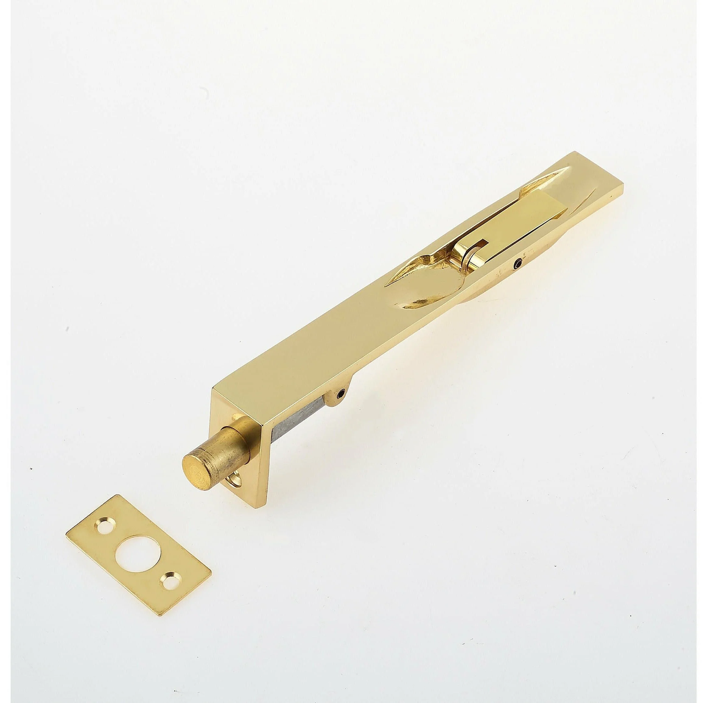 Lever Action Flush Bolt BRITISH HEAVY PATTERN - Polished Brass - 300x19mm