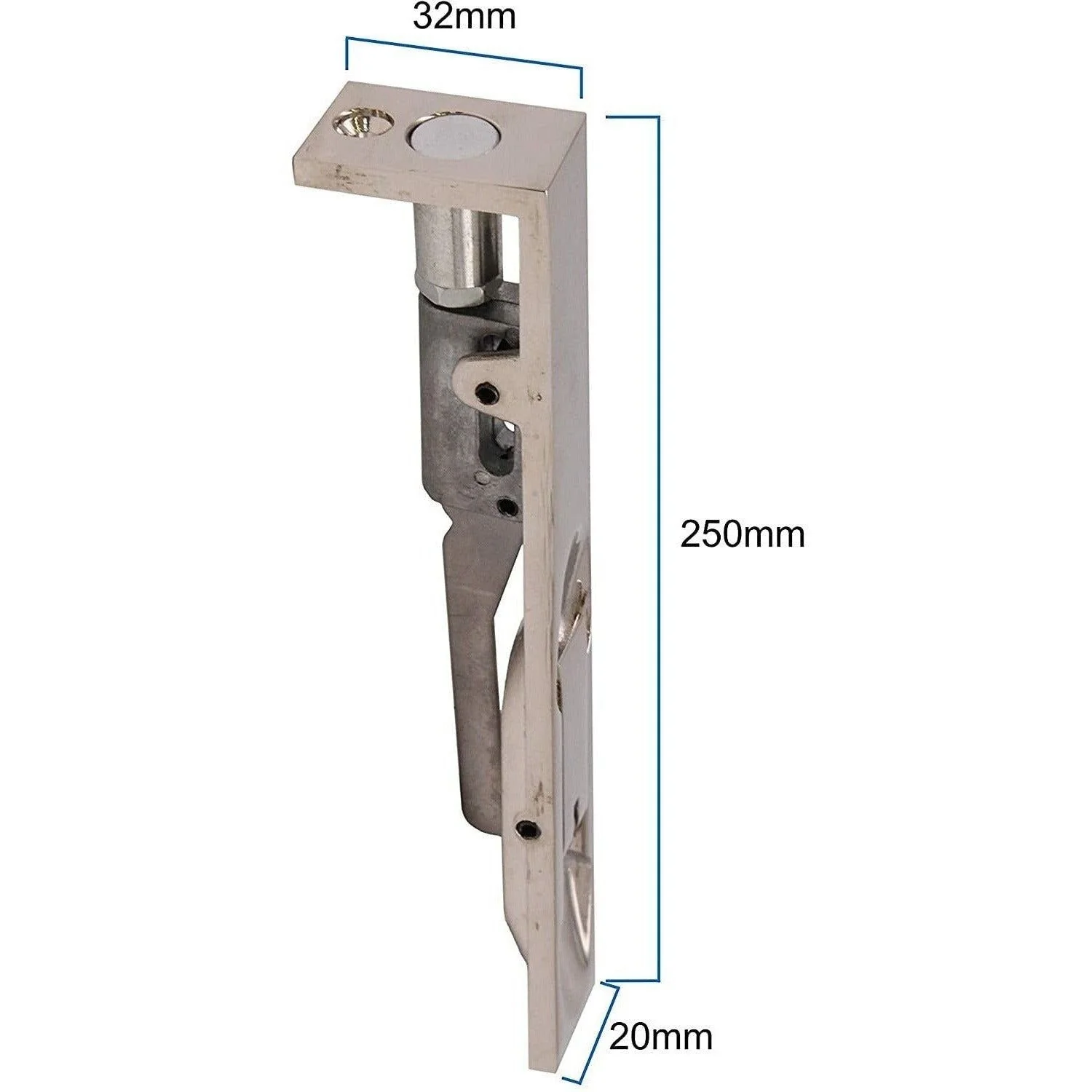 Lever Action Flush Bolt BRITISH HEAVY PATTERN - Polished Nickel - 150x19mm - Image 2