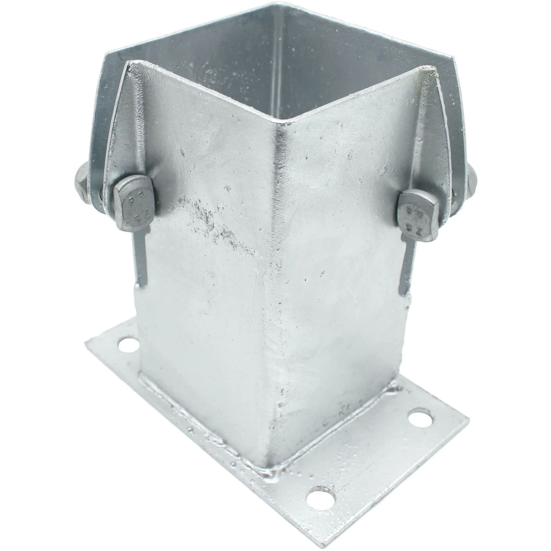 Bolt Down Fence Post Flush Fit Shoe - 75mm - Hot Dip Galvanised