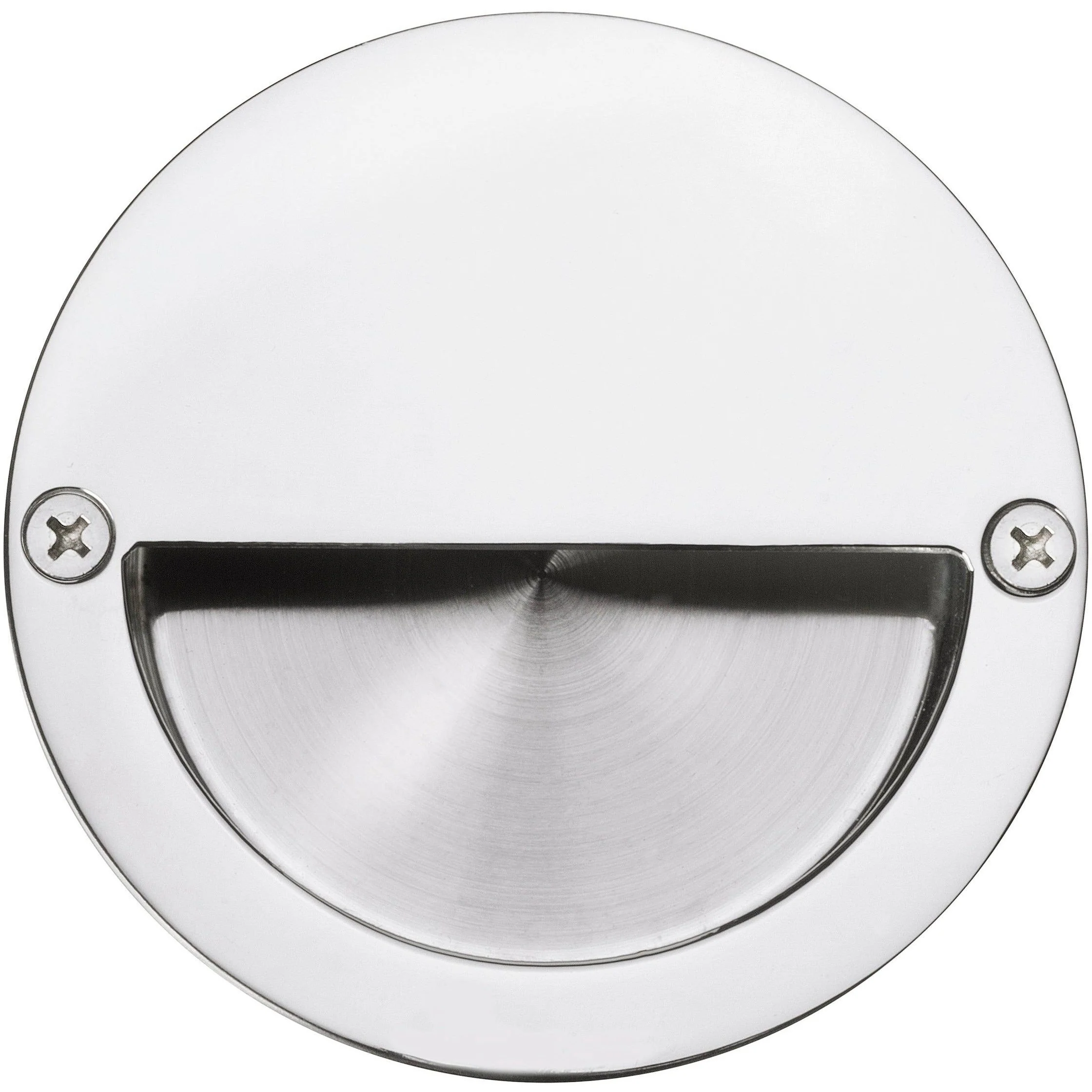 Flush Pull Handle Circular 90x13mm Polished Stainless Steel