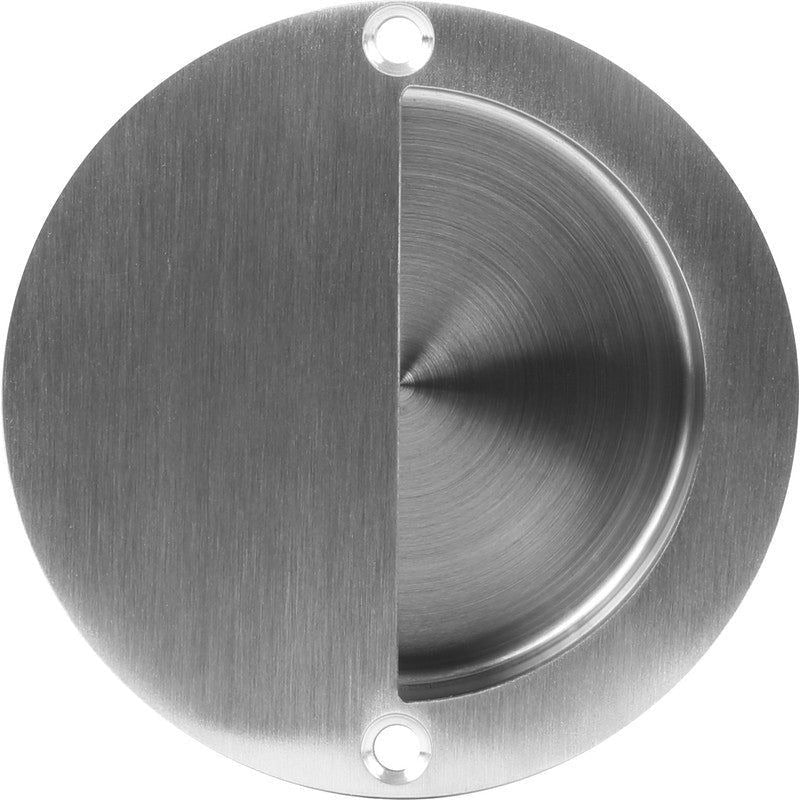 Flush Pull Handle Circular 90x13mm Satin Stainless Steel