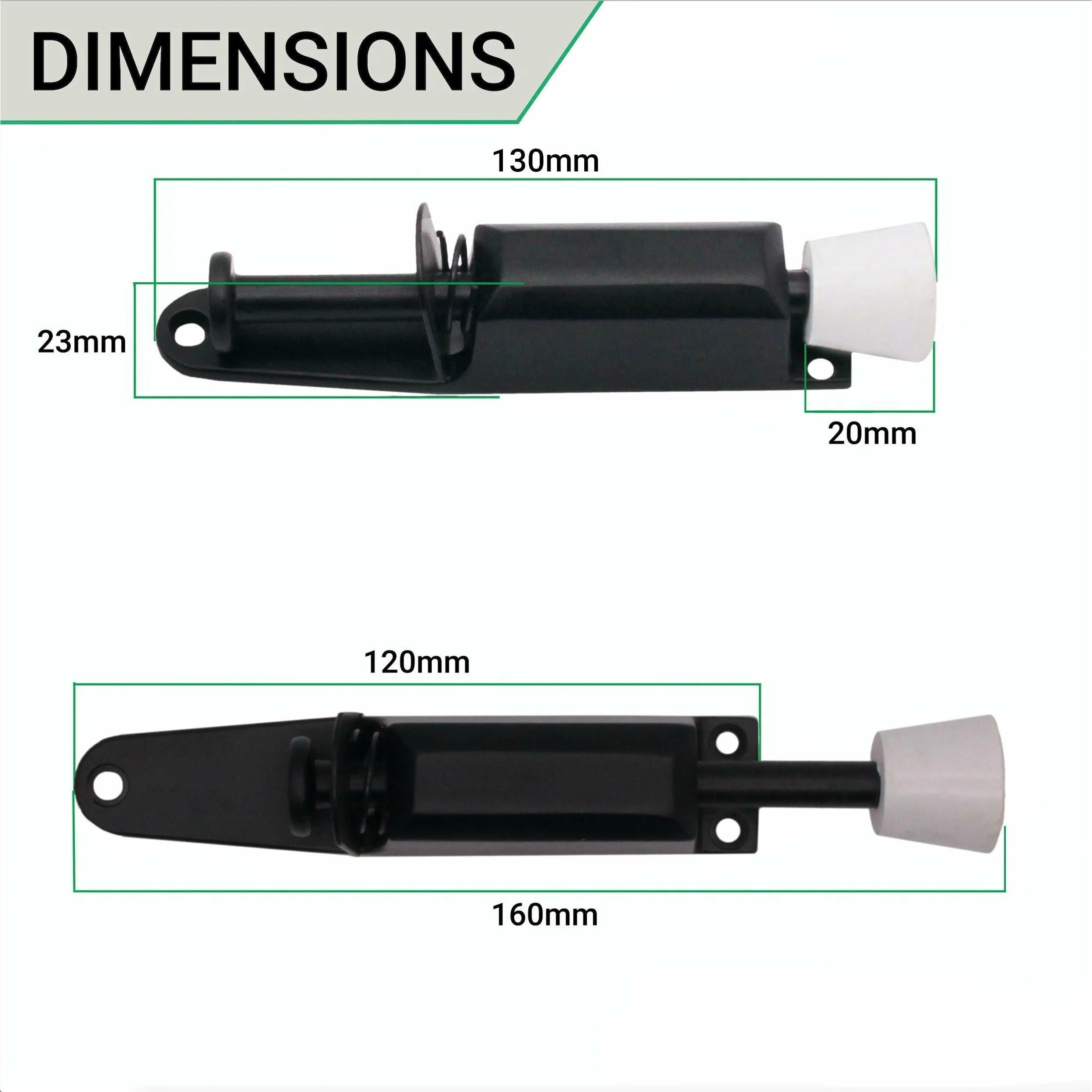 Foot Operated Door Holder - 120mm - Matt Black - Image 2
