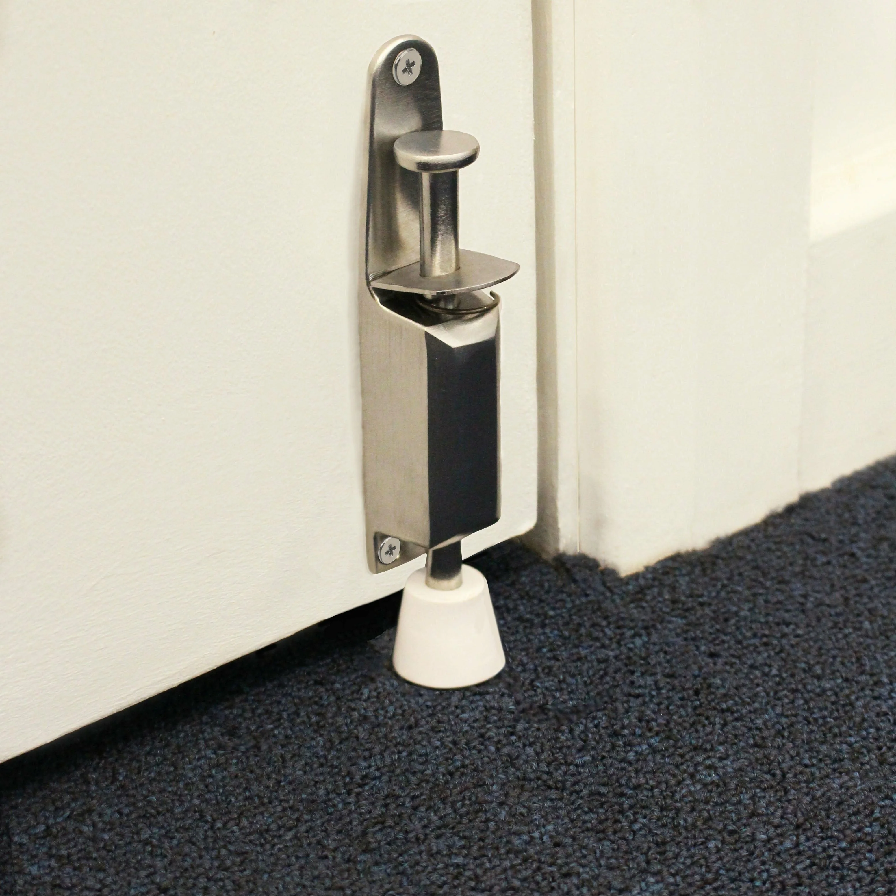 Foot Operated Door Holder - 120mm - Satin Chrome - Image 6