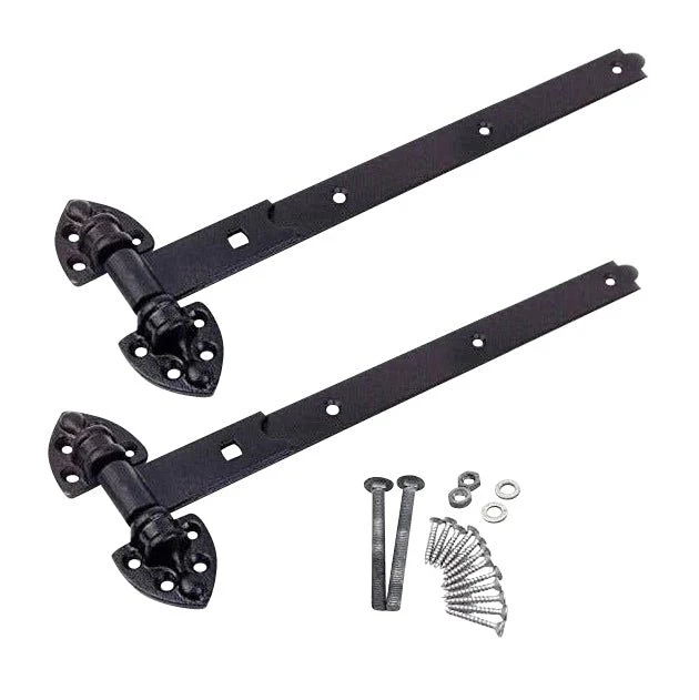 Heavy Duty Reversible Gate or Garage Hinges - 18" / 450mm - Black - 1 Pair