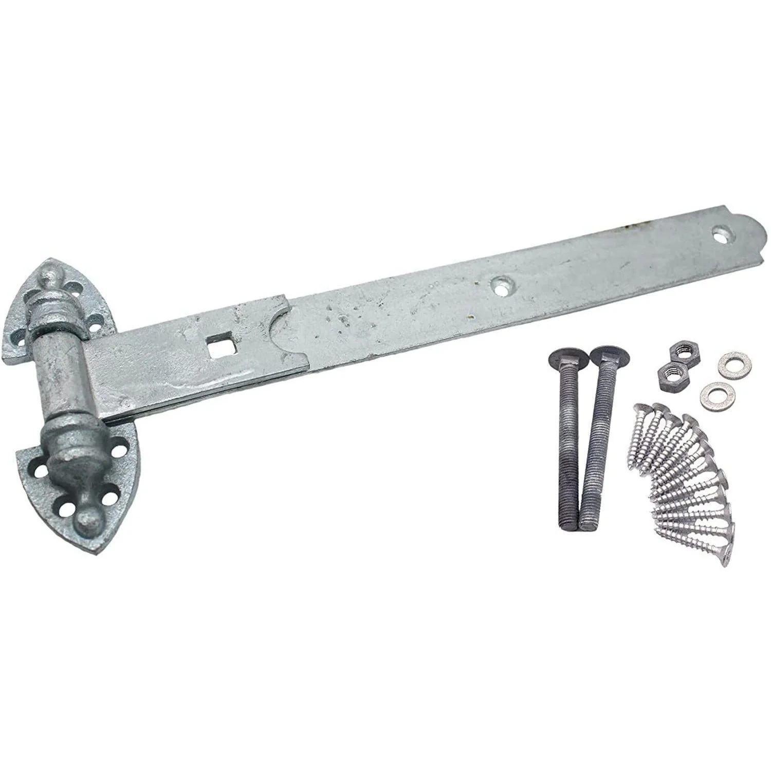 Gate Garage Hinges Heavy Reversible Pair & Fixings - 42 Inch / 1050mm - Galvanised - 1 Pair - Image 2
