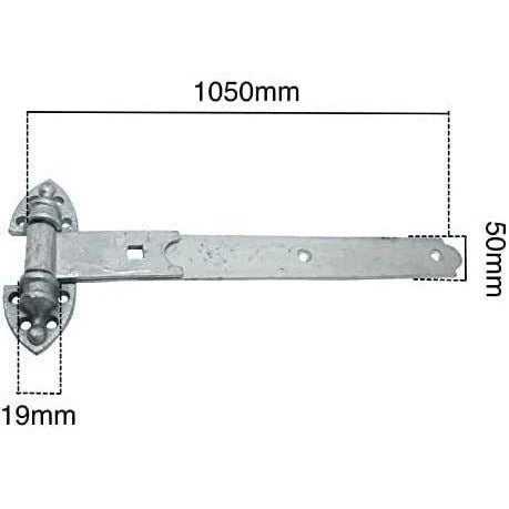 Gate Garage Hinges Heavy Reversible Pair & Fixings - 42 Inch / 1050mm - Galvanised - 1 Pair - Image 3