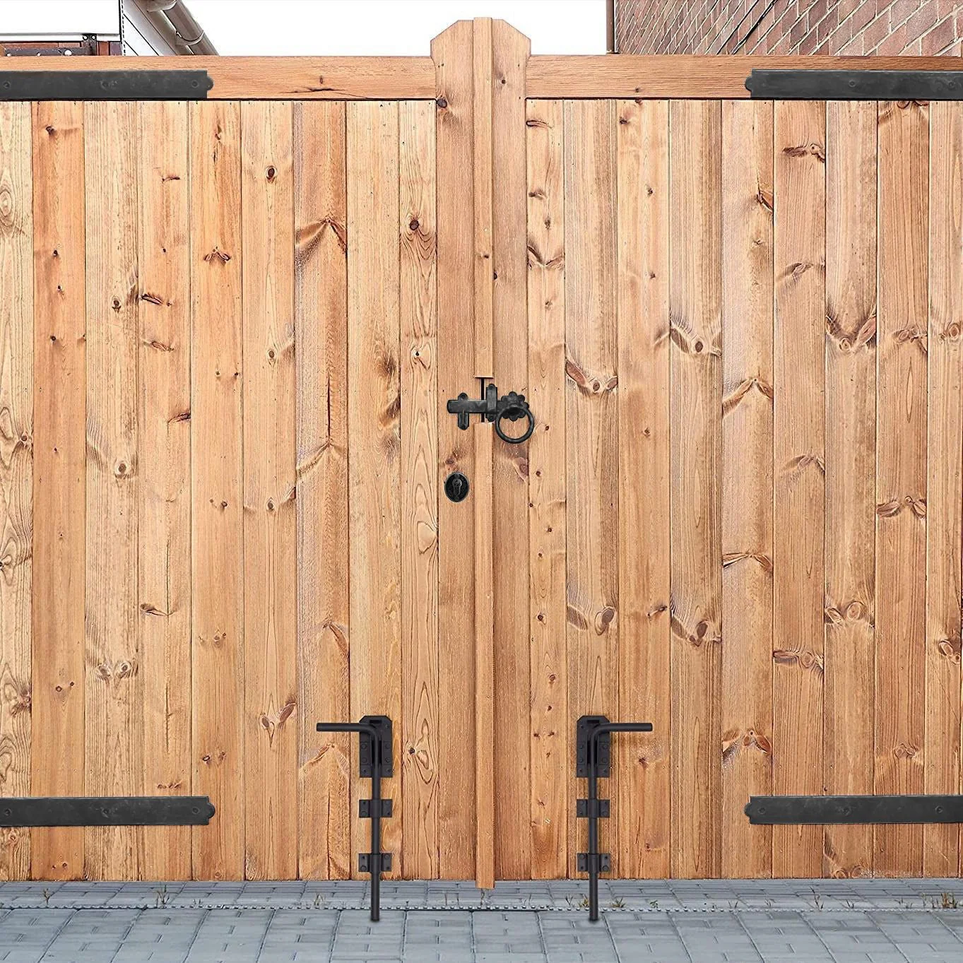 Gate Garage Drop Down Bolt Fixings & 2 Socket Types - 300mm / 12 inch - Black - Image 5