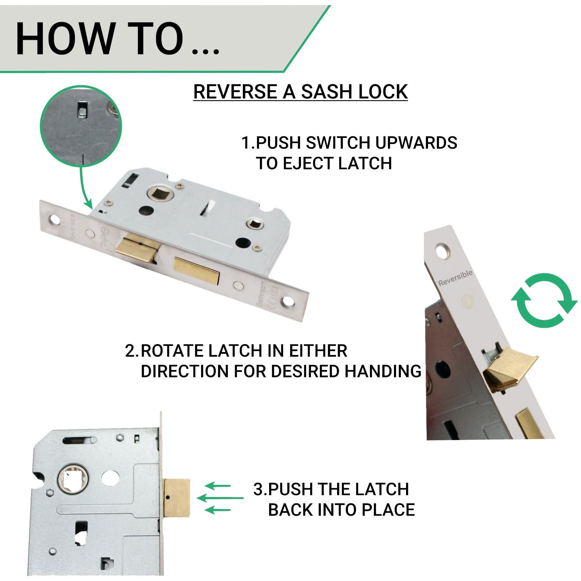 Glass and Polished Chrome Mortice Door Knob Kit - 80mm Sashlock - Image 5